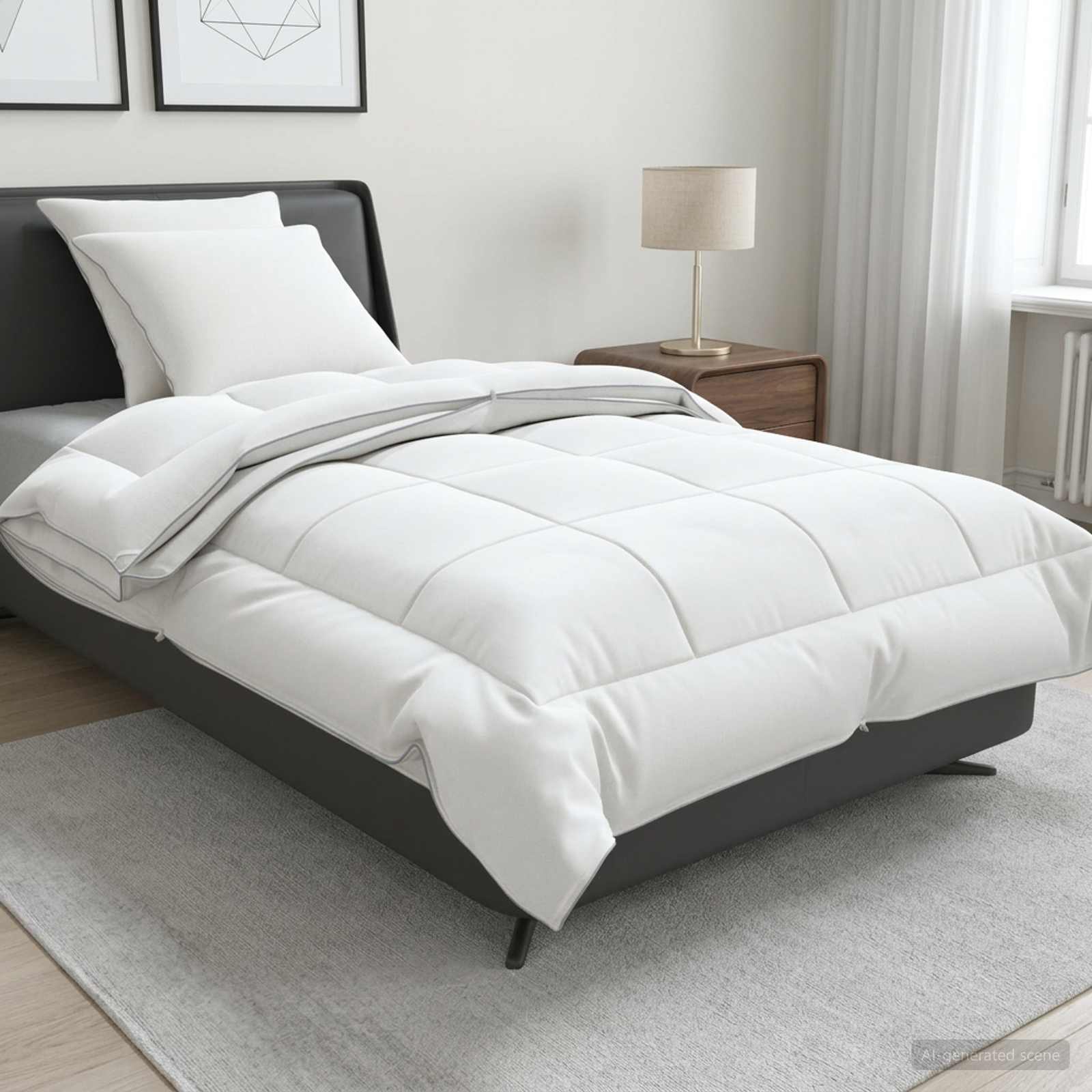 Set di piumone e cuscini 3 pz 140x220 cm 4 stagioni 200+300 GSM