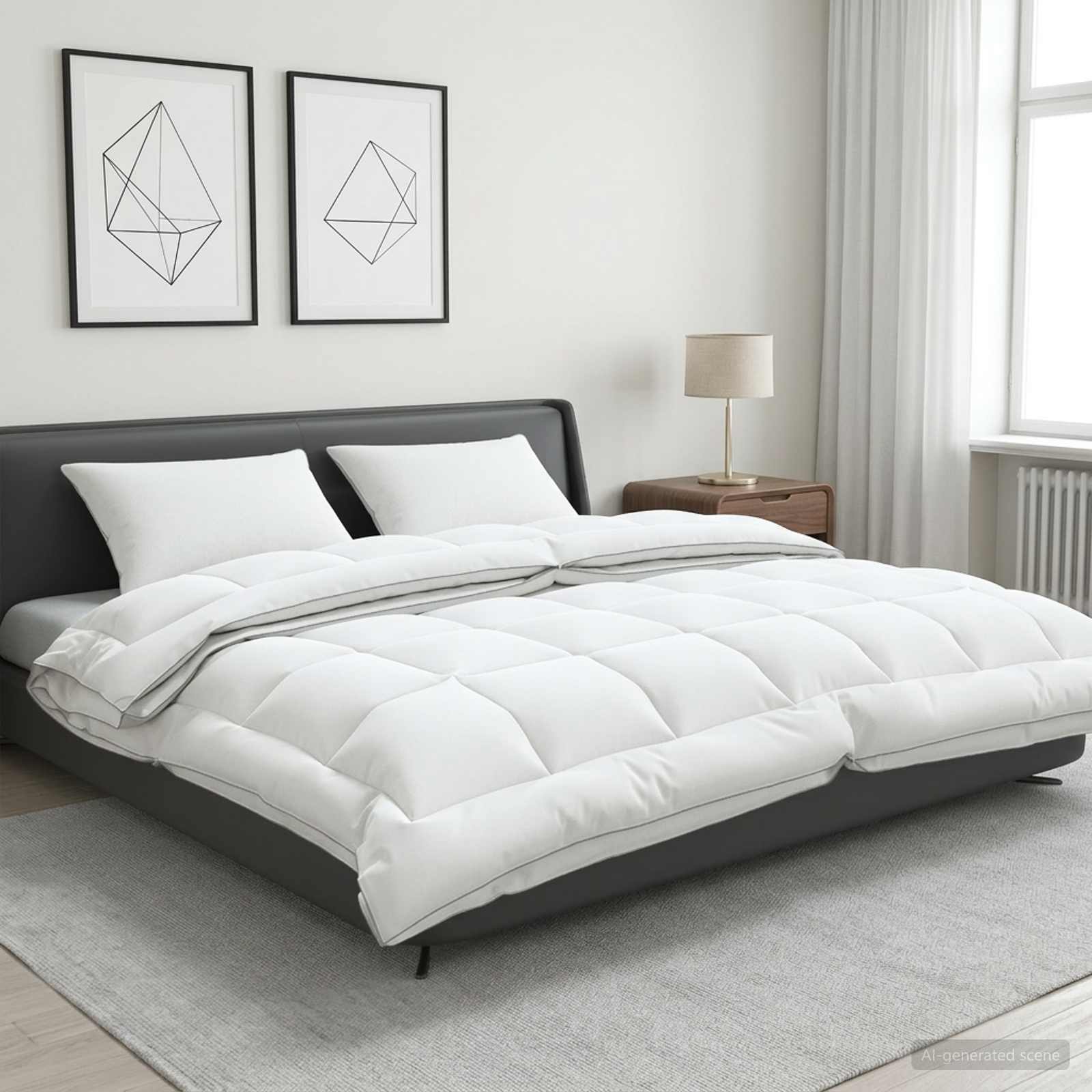Set di piumone e cuscini 3 pz 220x240 cm 4 stagioni 200+300 GSM
