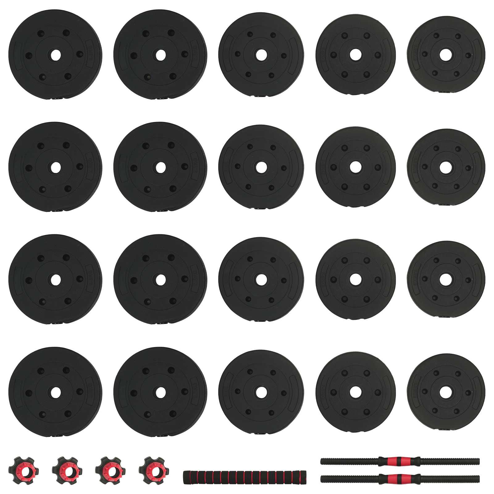 Set di Manubri 2-in-1 40 kg Nero e Rosso