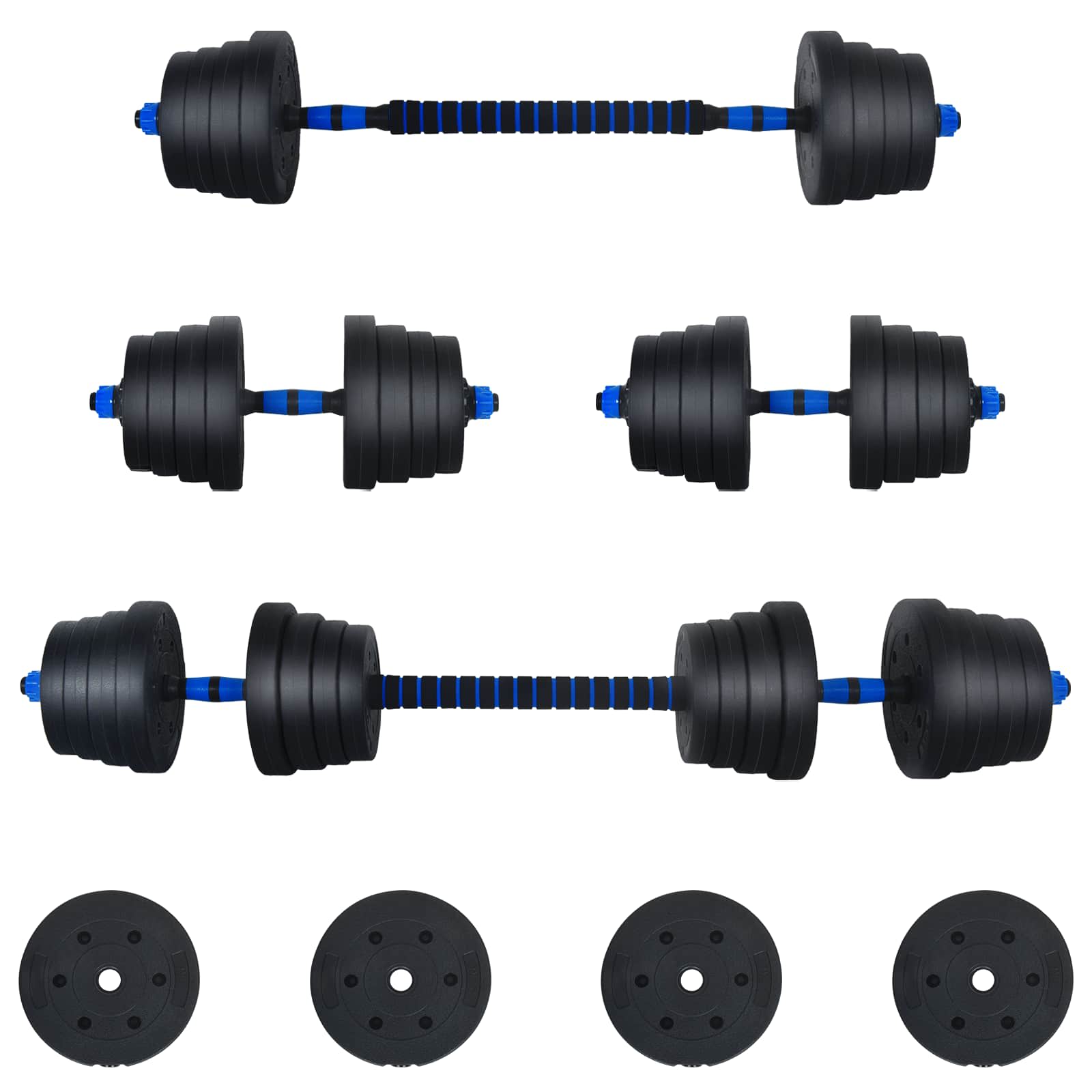 Set di Manubri 2-in-1 40 kg Nero e Blu