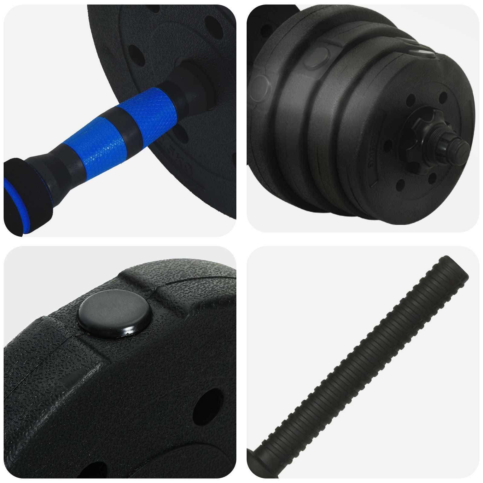 Set di Manubri 2-in-1 40 kg Nero e Blu