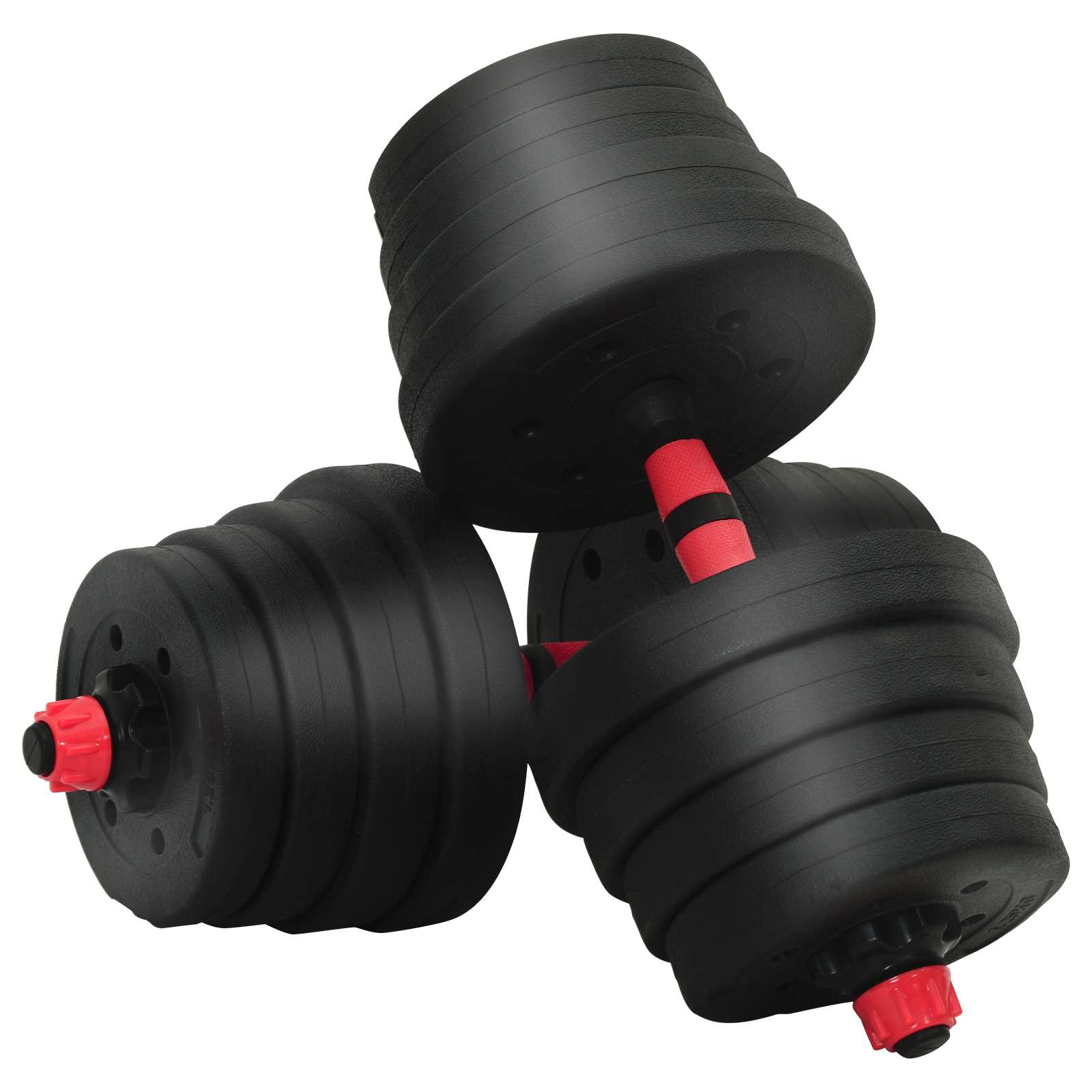 Set di Manubri 4-in-1 40 kg Nero e Rosso