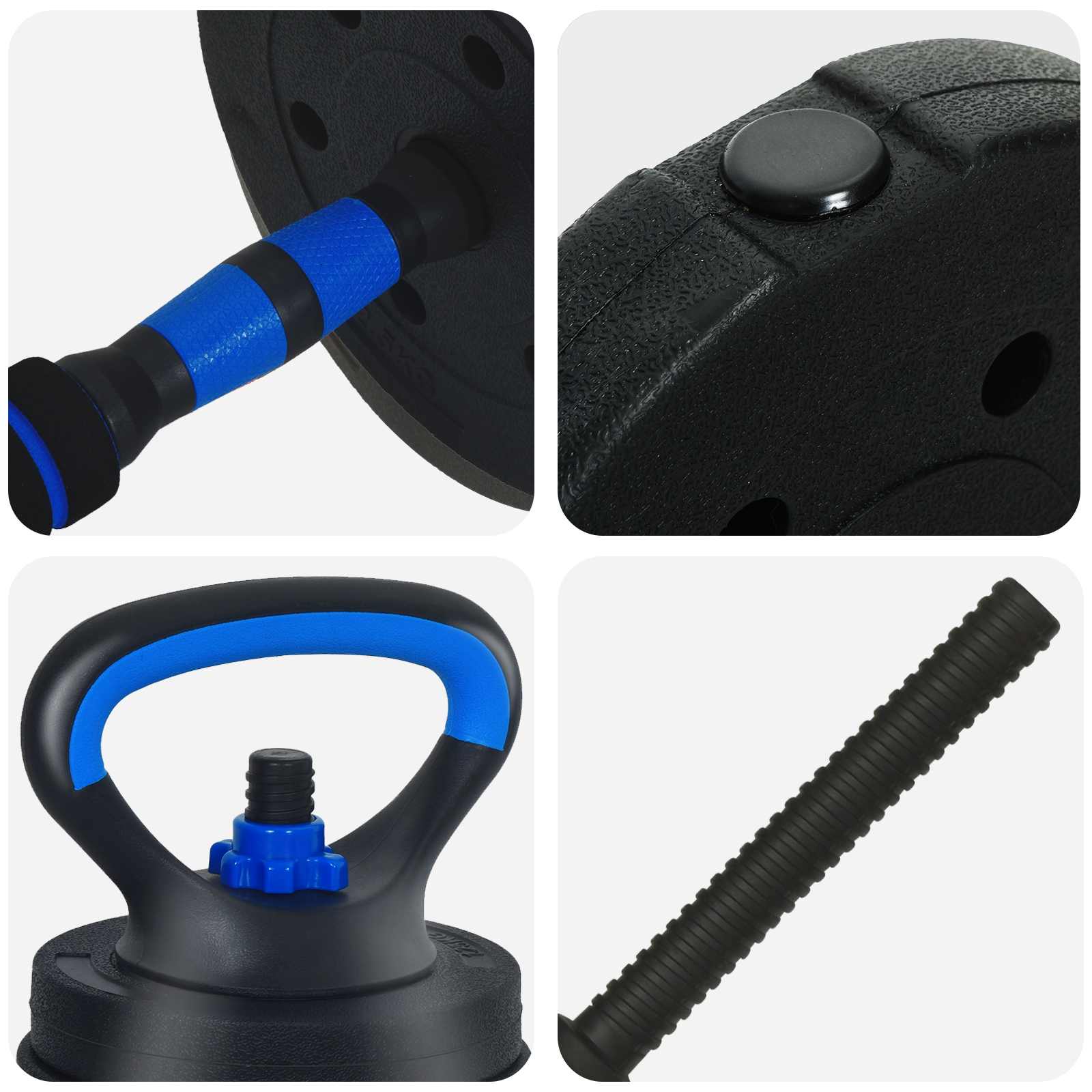 Set di Manubri 4-in-1 40 kg Nero e Blu