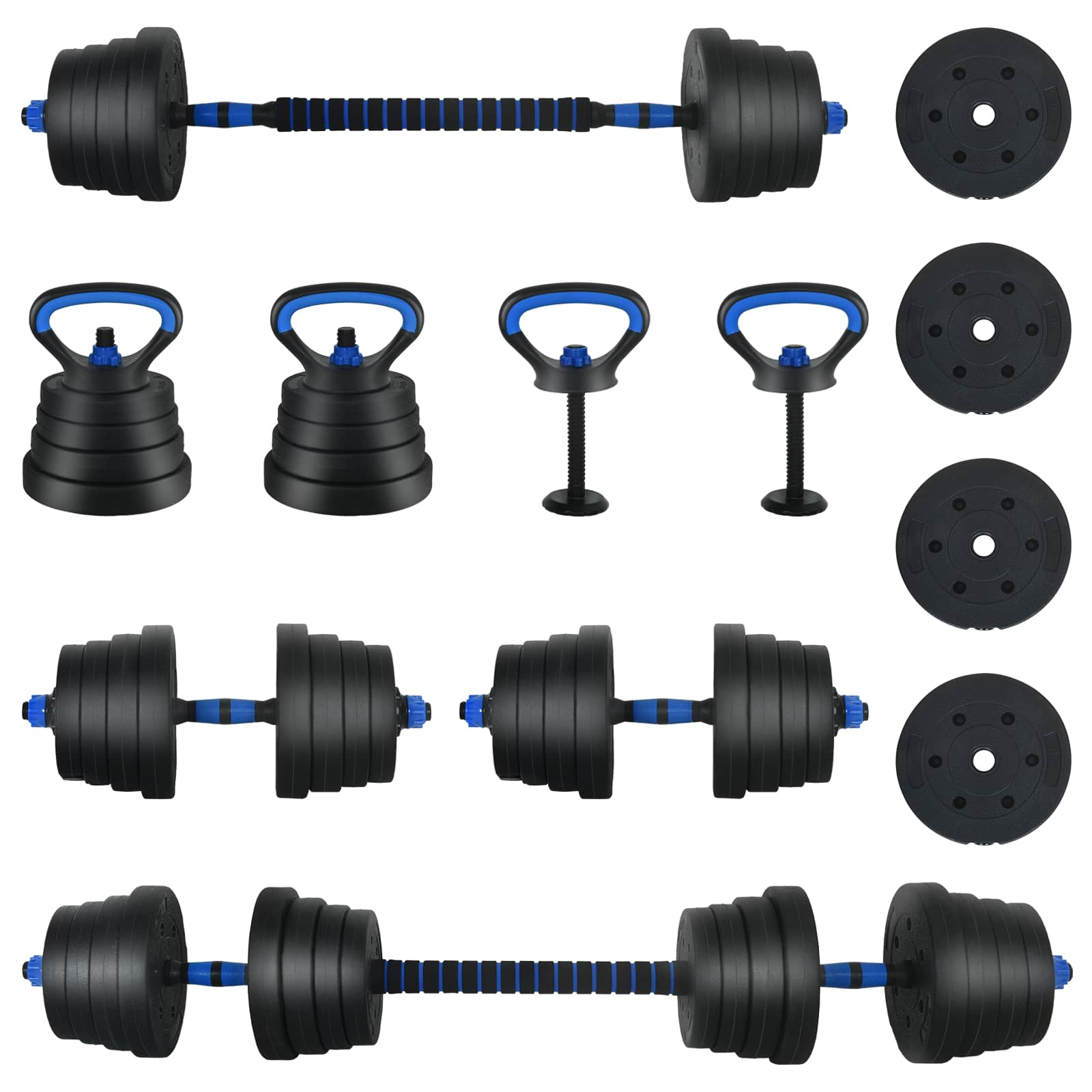 Set di Manubri 4-in-1 40 kg Nero e Blu