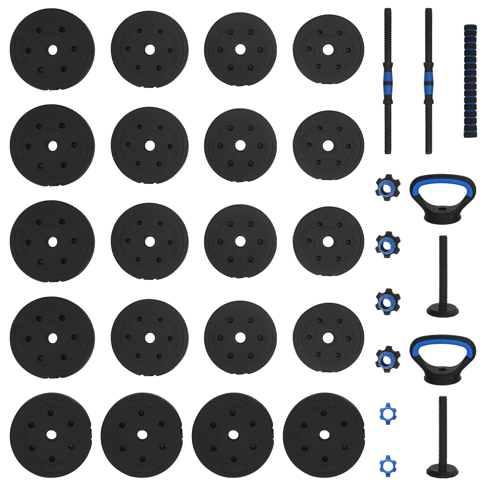 Set di Manubri 4-in-1 40 kg Nero e Blu