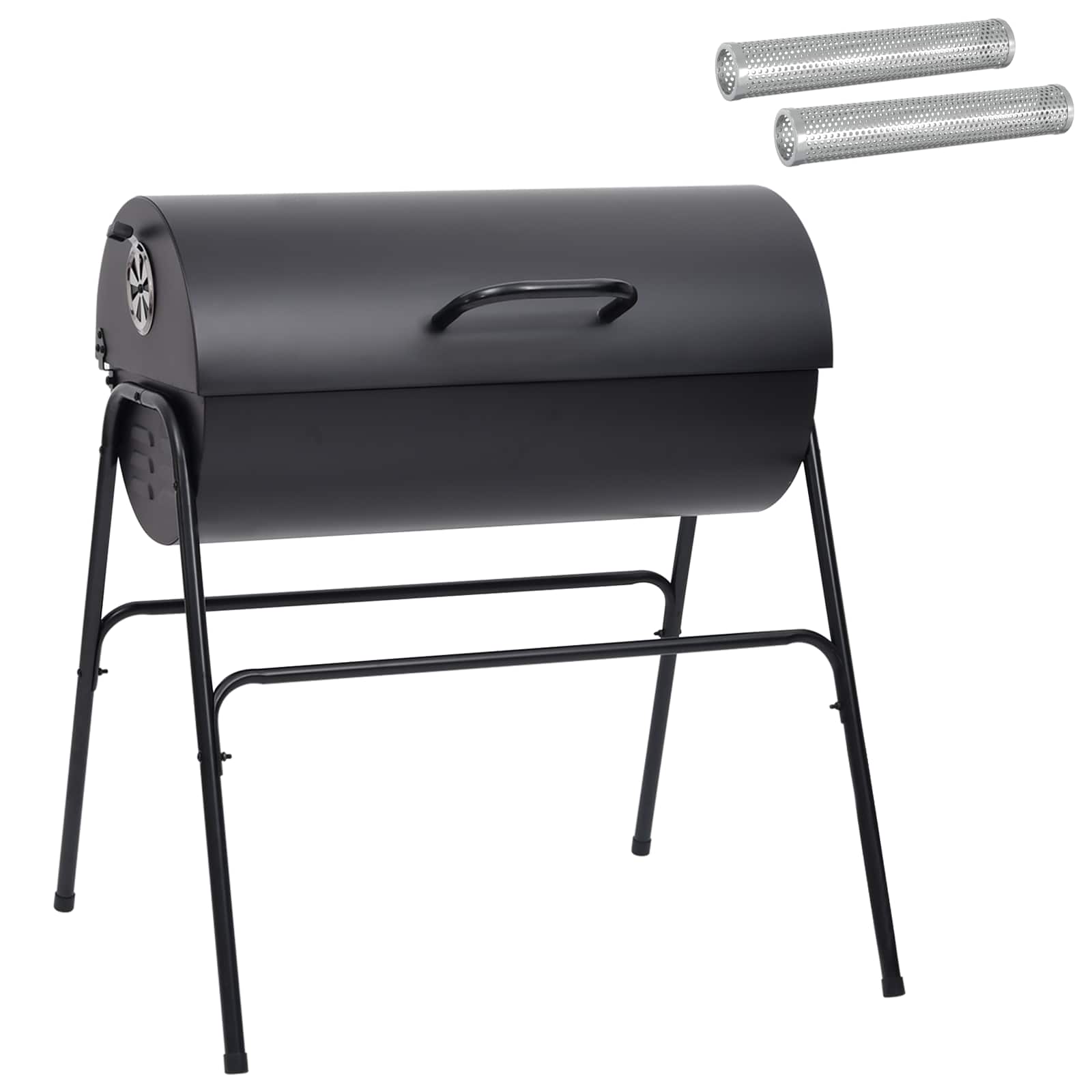 Griglia a Barile con 2 Griglie di Cottura 3 pz 80 x 73 x 90 cm