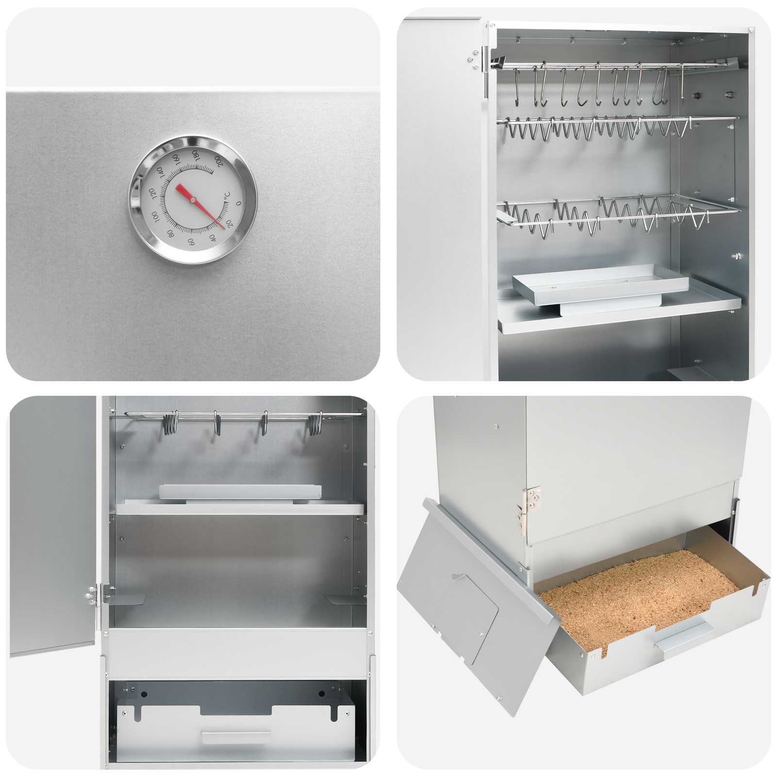 Forno Affumicatore 3 pz 44,5 x 29 x 83 cm Acciaio zincato