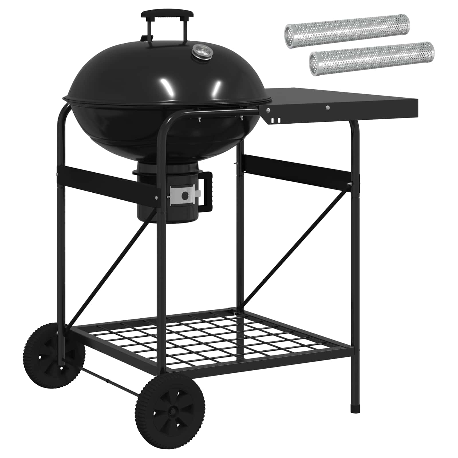 Griglia a carbone con tubi affumicatori 91 x 71 x 107 cm Nero