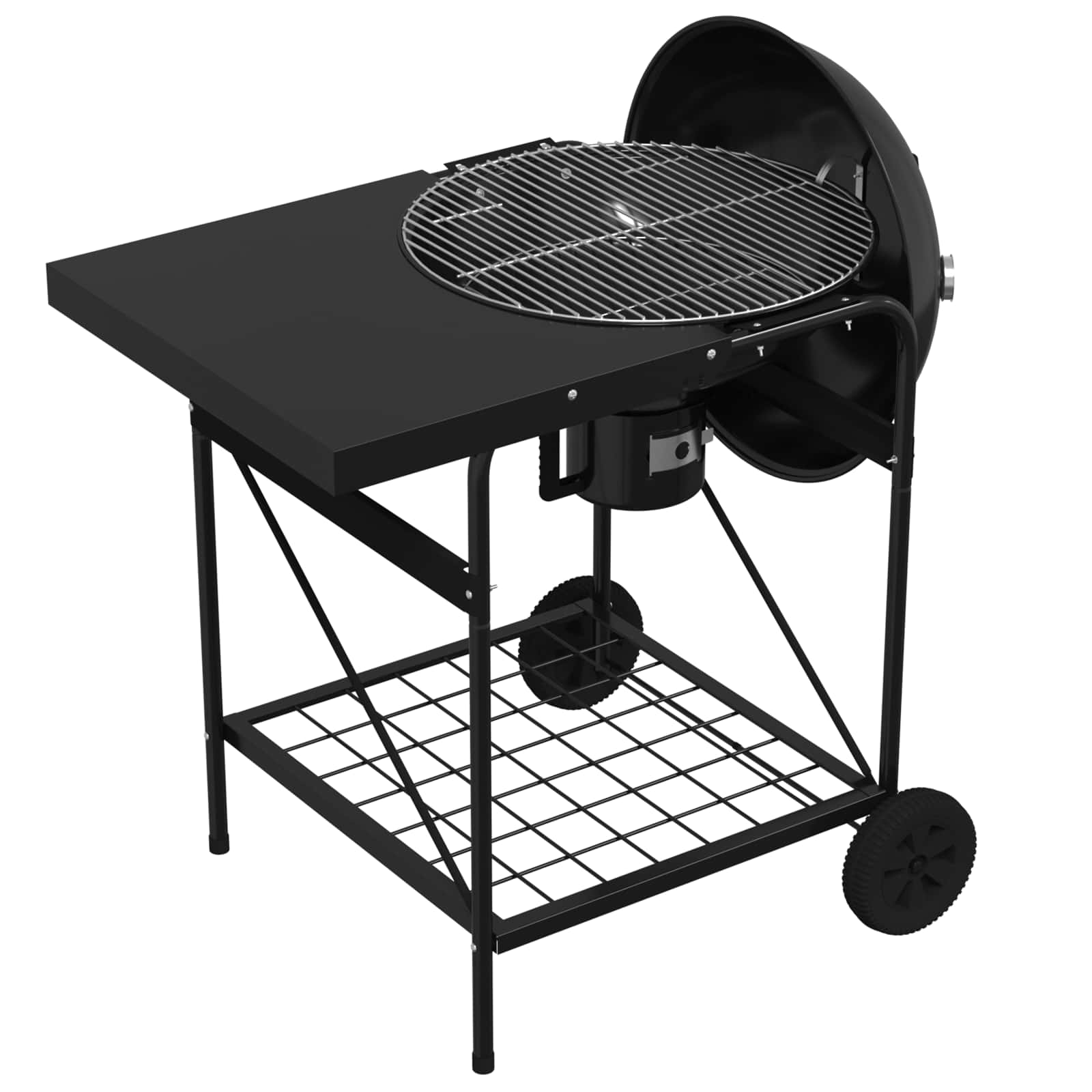 Griglia a carbone con tubi affumicatori 91 x 71 x 107 cm Nero
