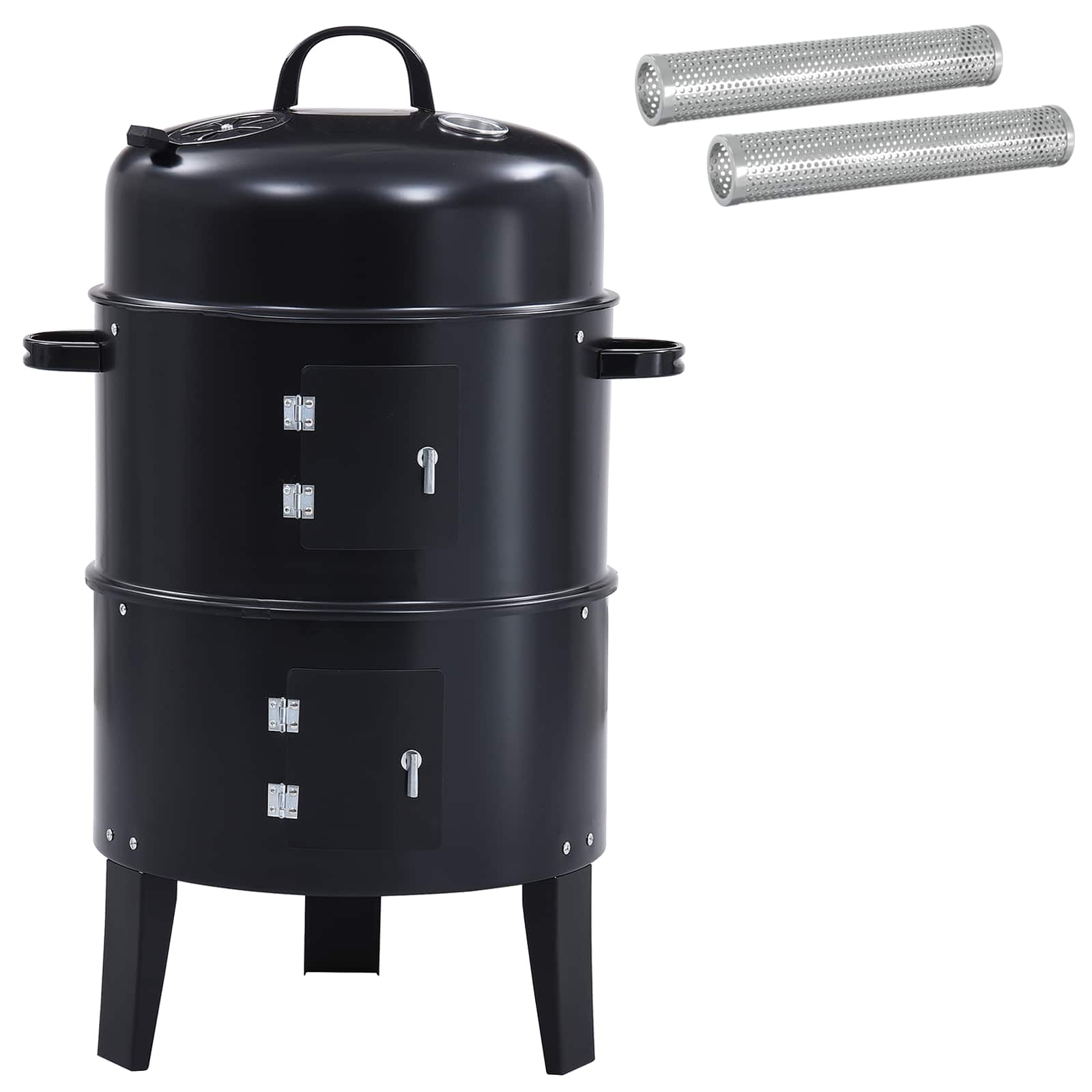 Griglia da Esterno Ø 40 x 80 cm Acciaio Nero