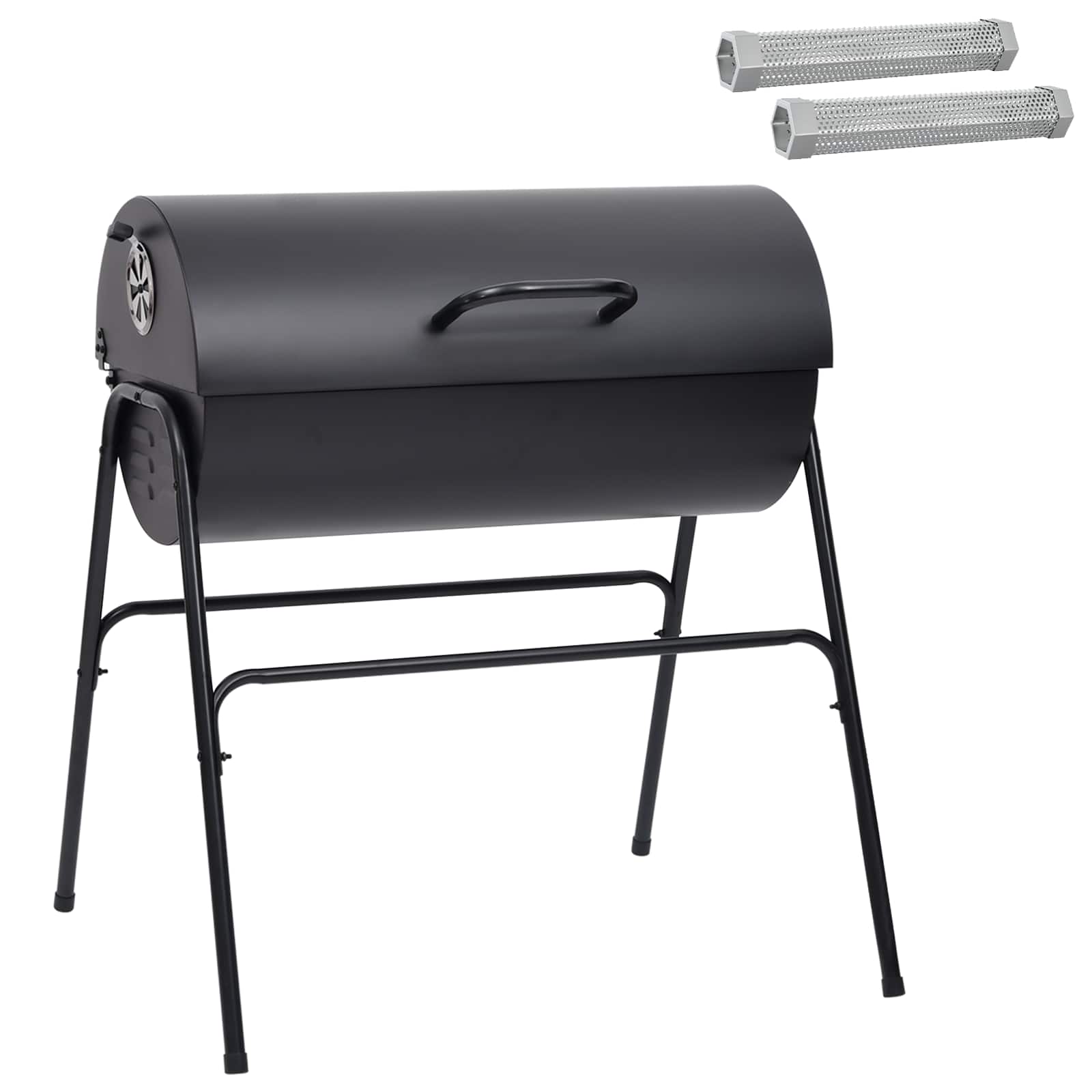 Griglia a Barile con 2 Griglie di Cottura 3 pz 80 x 73 x 90 cm
