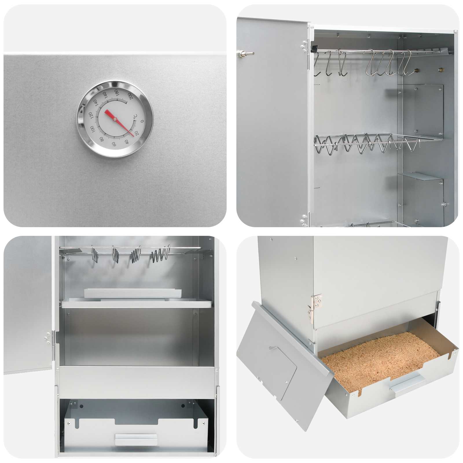 Forno Affumicatore 3 pz 44,5 x 29 x 110 cm Acciaio zincato