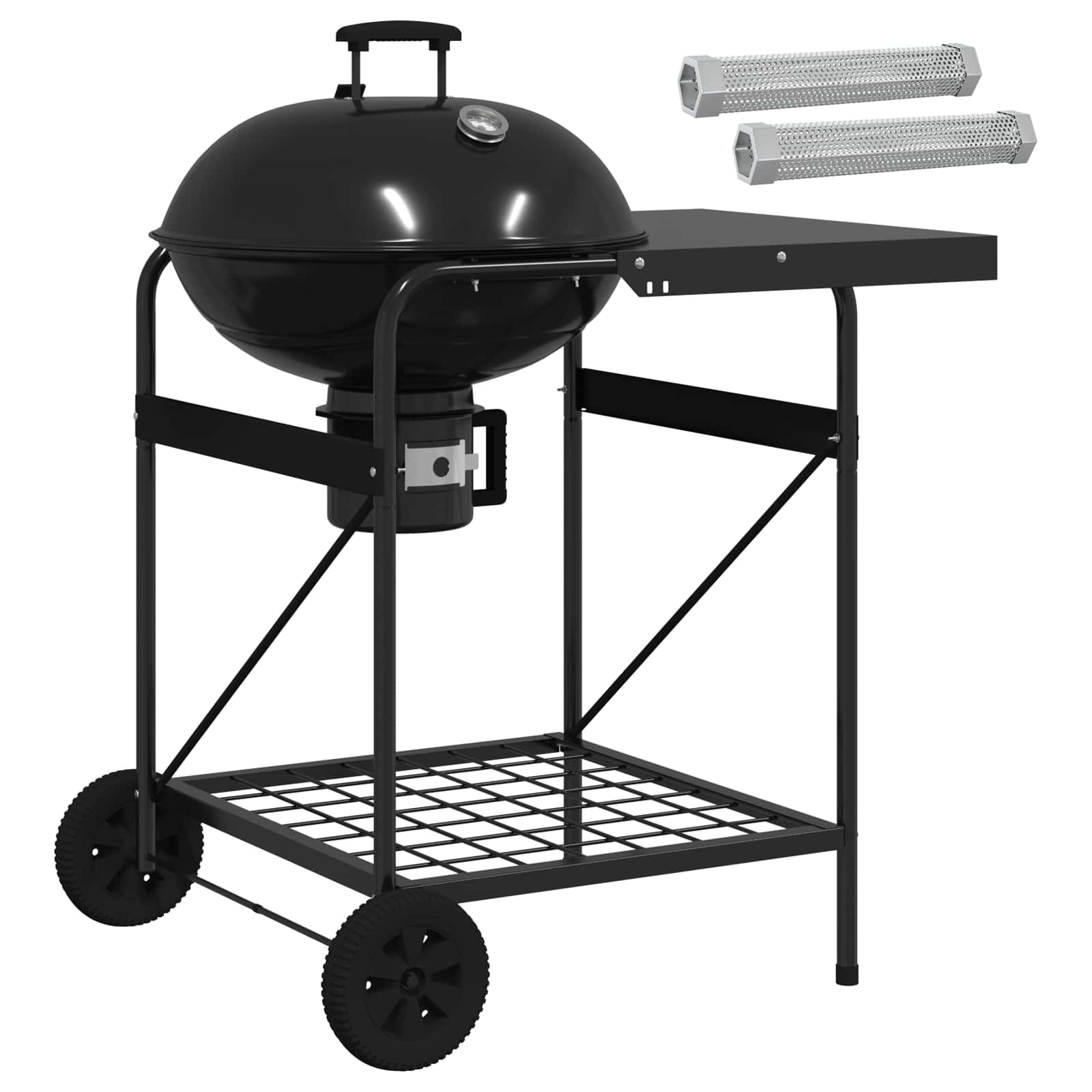 Griglia a carbone con tubi affumicatori 91 x 71 x 107 cm Nero
