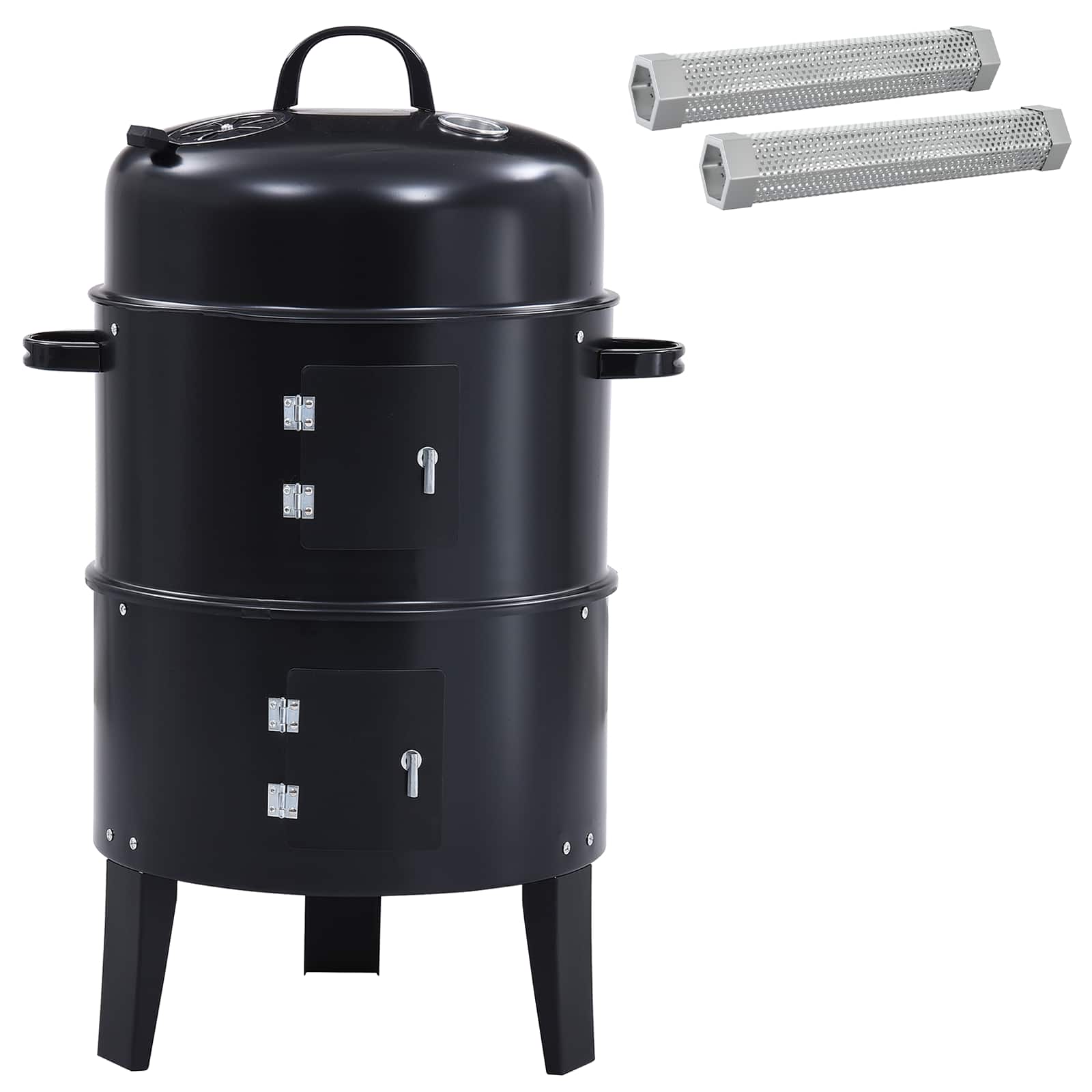 Griglia da Esterno Ø 40 x 80 cm Acciaio Nero
