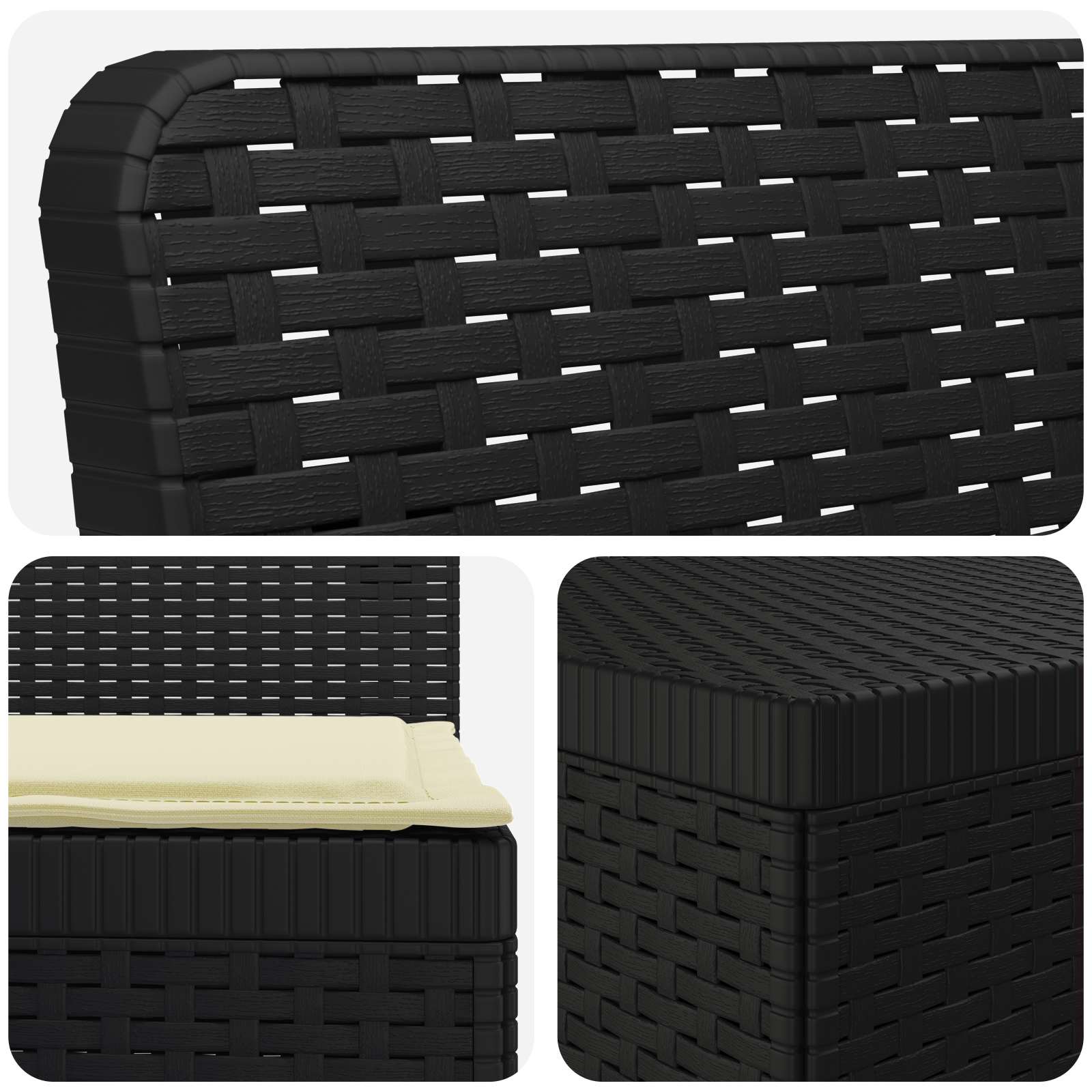 Divano da Giardino a 4 Posti con Cuscini in Stile Rattan PP