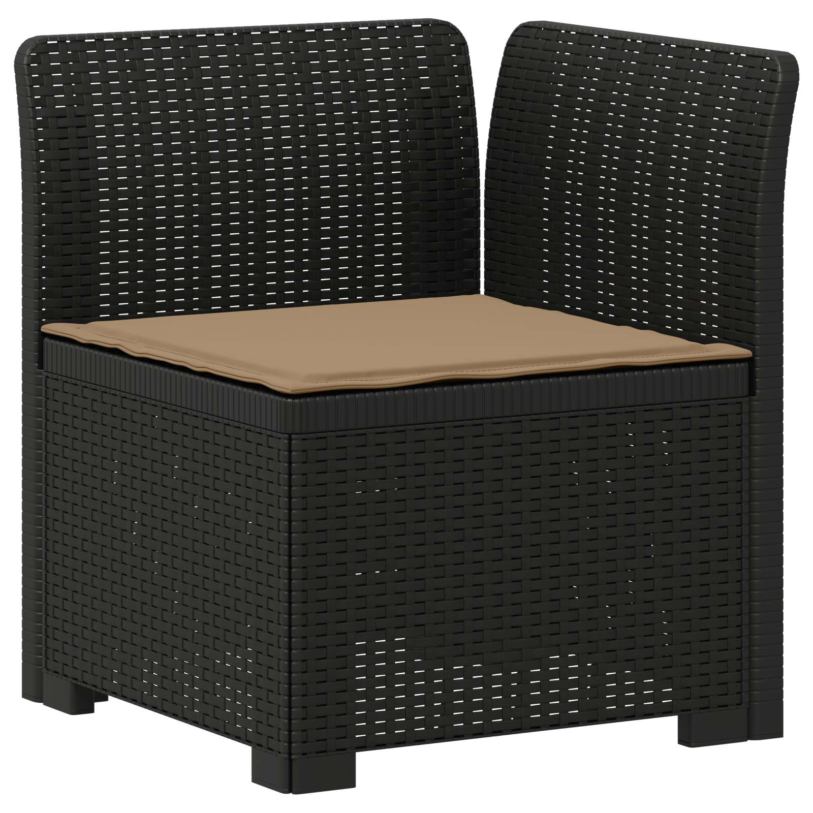 Divano da Giardino a 4 Posti con Cuscini in Stile Rattan PP