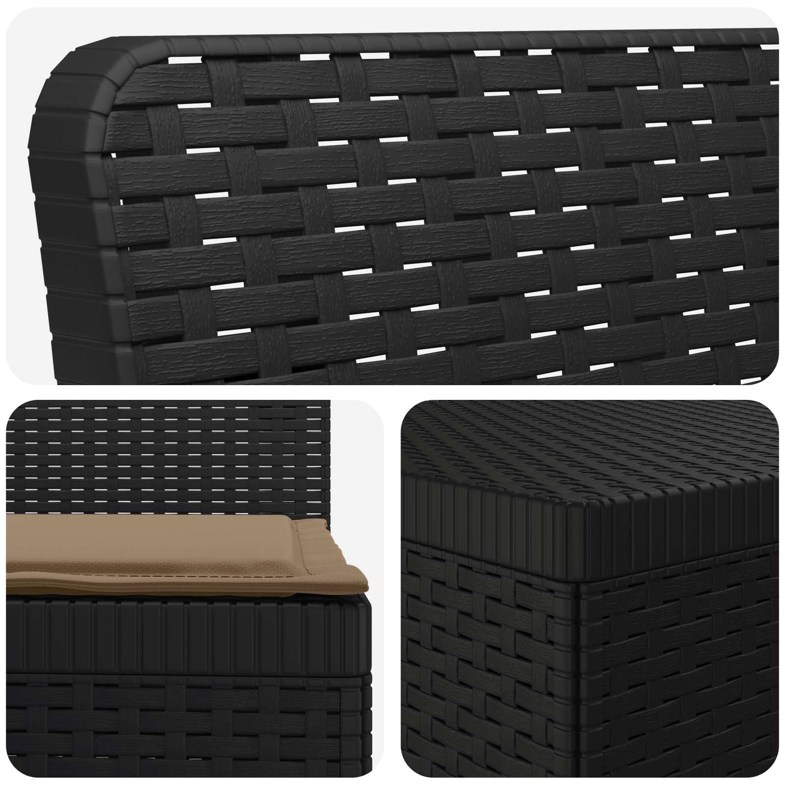 Divano da Giardino a 4 Posti con Cuscini in Stile Rattan PP