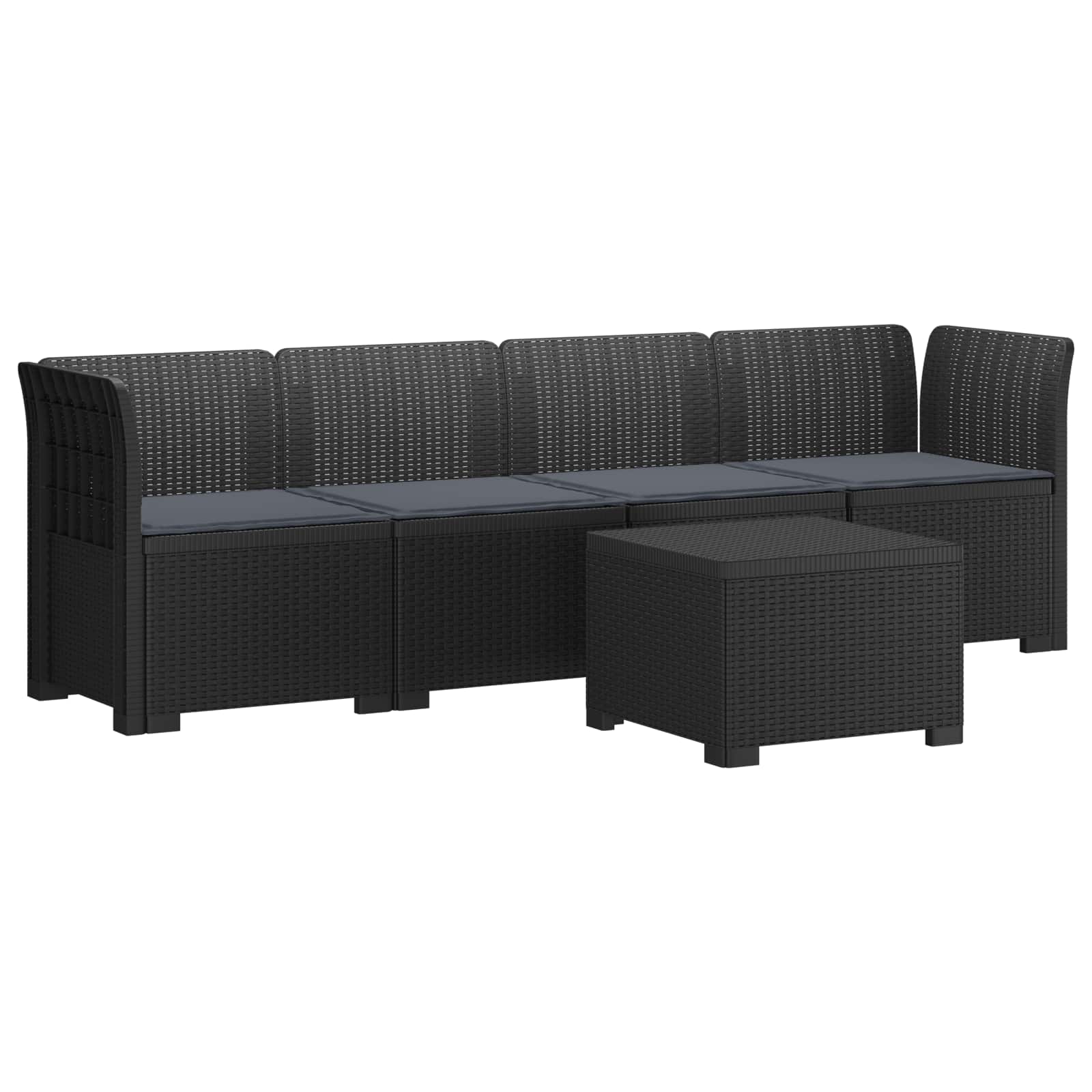Divano da Giardino a 4 Posti con Cuscini in Stile Rattan PP
