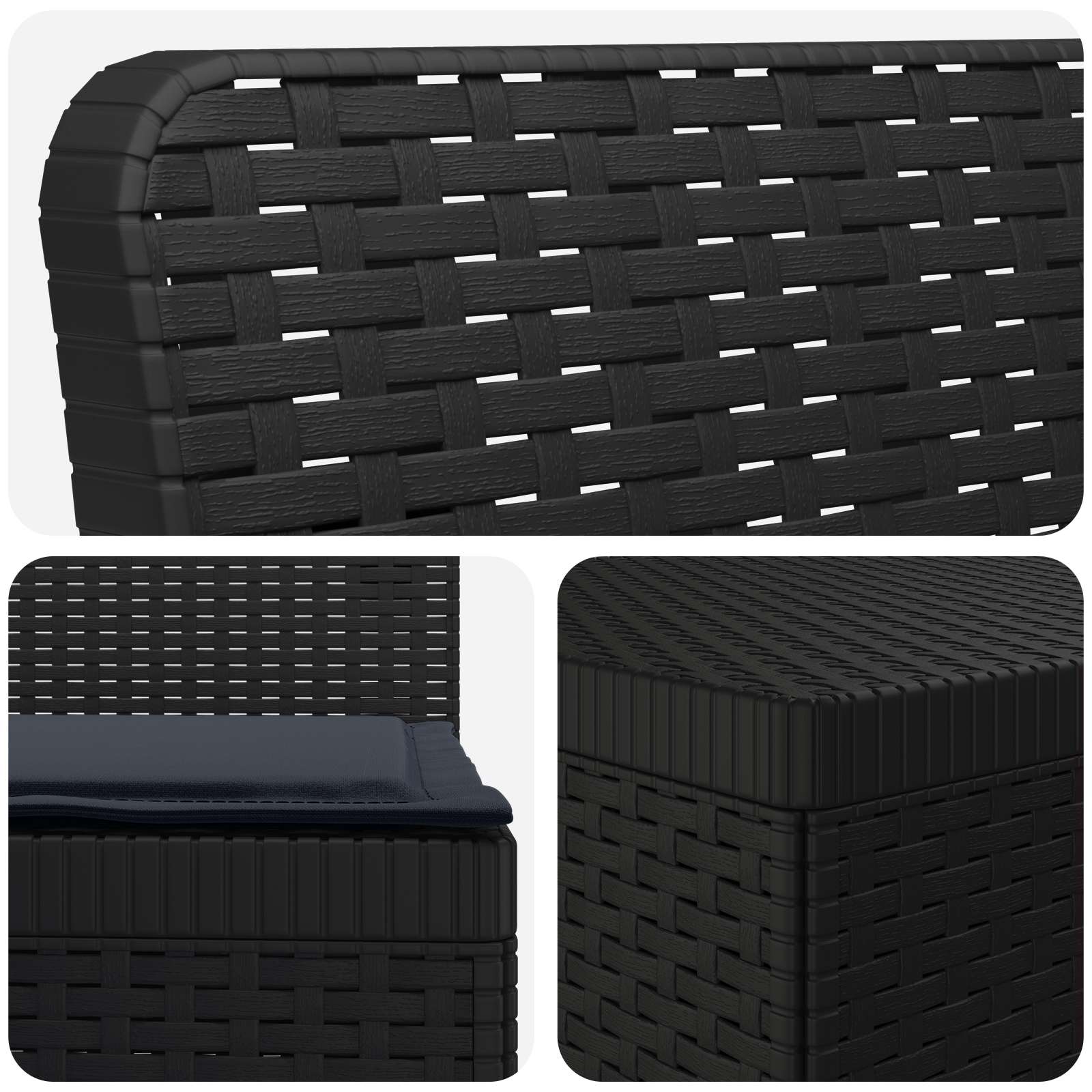 Divano da Giardino a 4 Posti con Cuscini in Stile Rattan PP