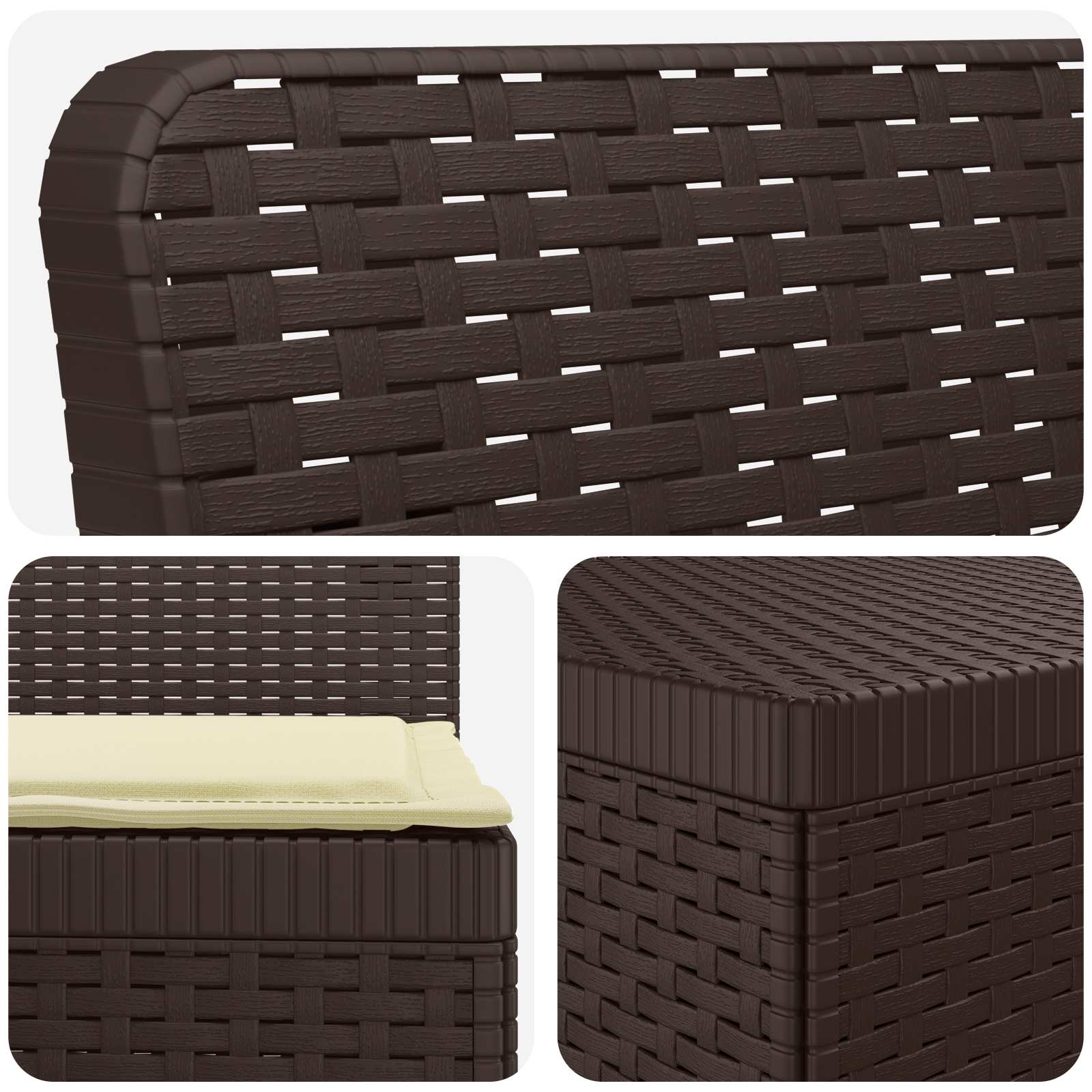 Divano da Giardino a 4 Posti con Cuscini in Stile Rattan PP