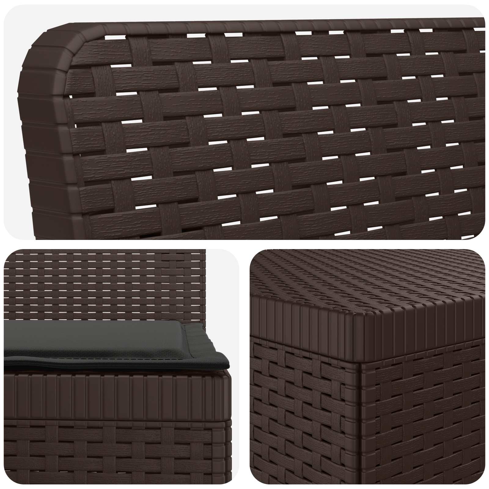 Divano da Giardino a 4 Posti con Cuscini in Stile Rattan PP