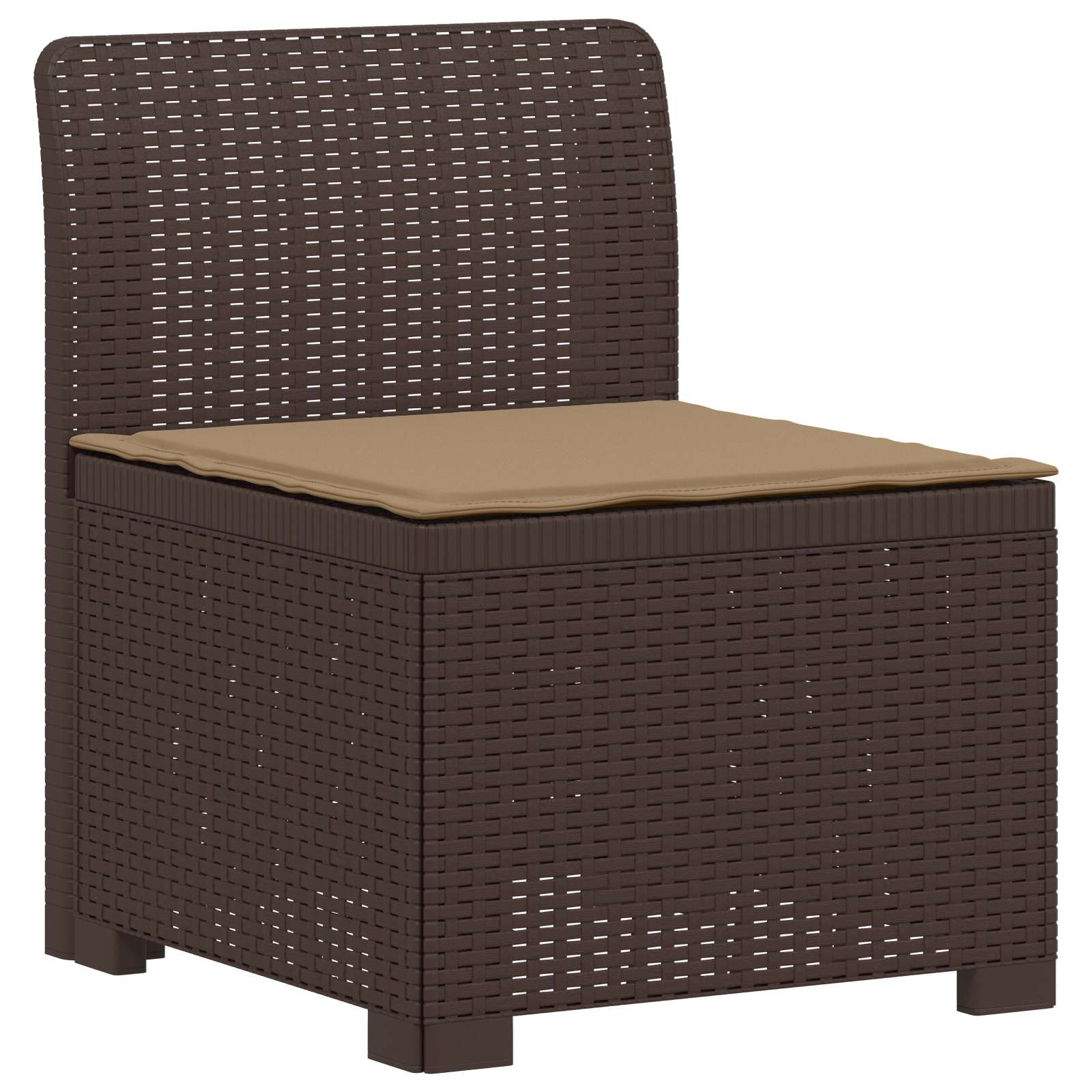 Divano da Giardino a 4 Posti con Cuscini in Stile Rattan PP