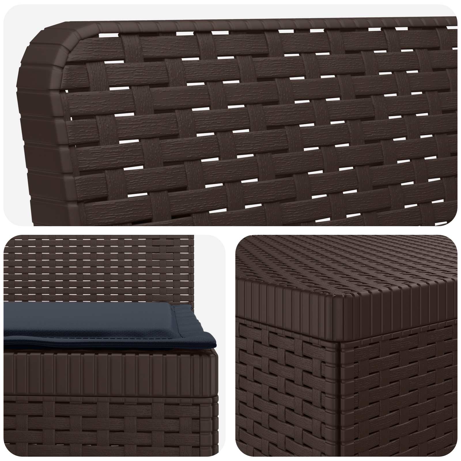 Divano da Giardino a 4 Posti con Cuscini in Stile Rattan PP
