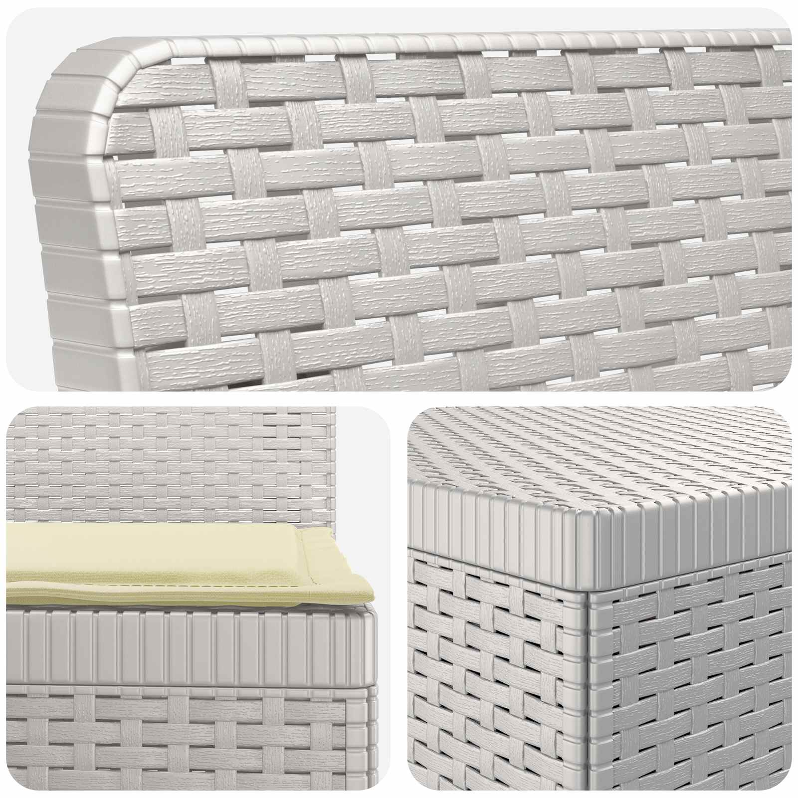 Divano da Giardino a 4 Posti con Cuscini in Stile Rattan PP