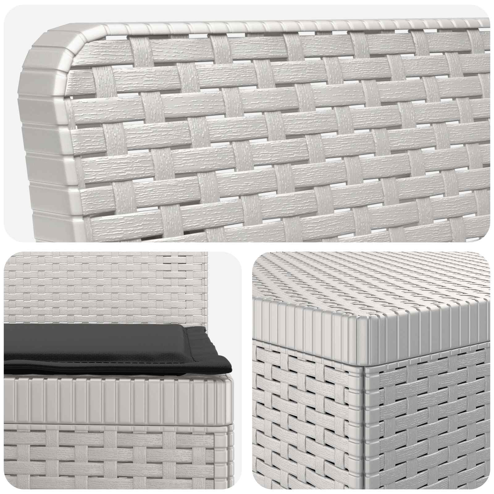 Divano da Giardino a 4 Posti con Cuscini in Stile Rattan PP