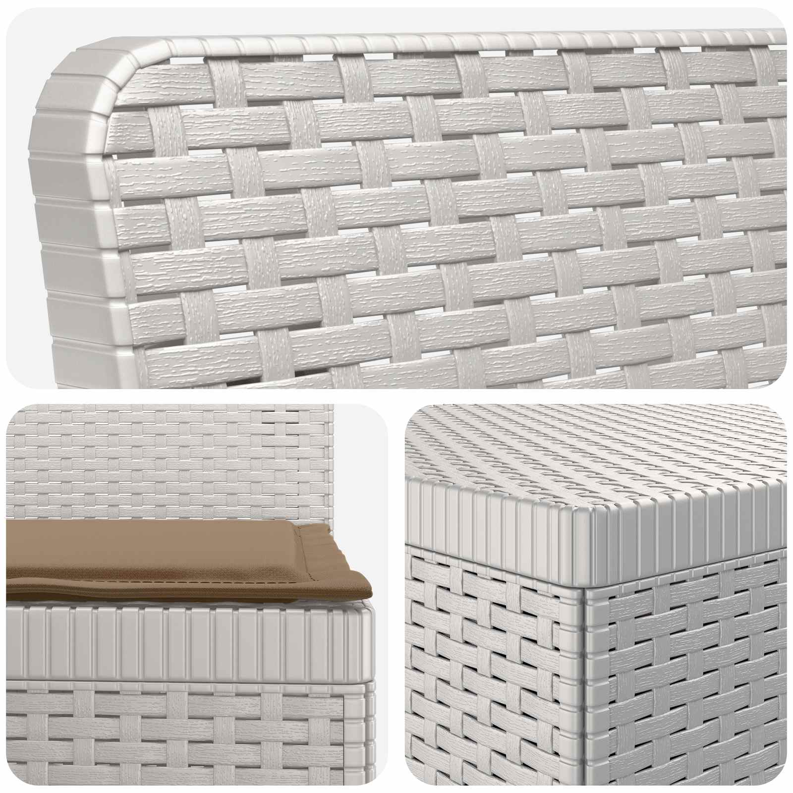 Divano da Giardino a 4 Posti con Cuscini in Stile Rattan PP