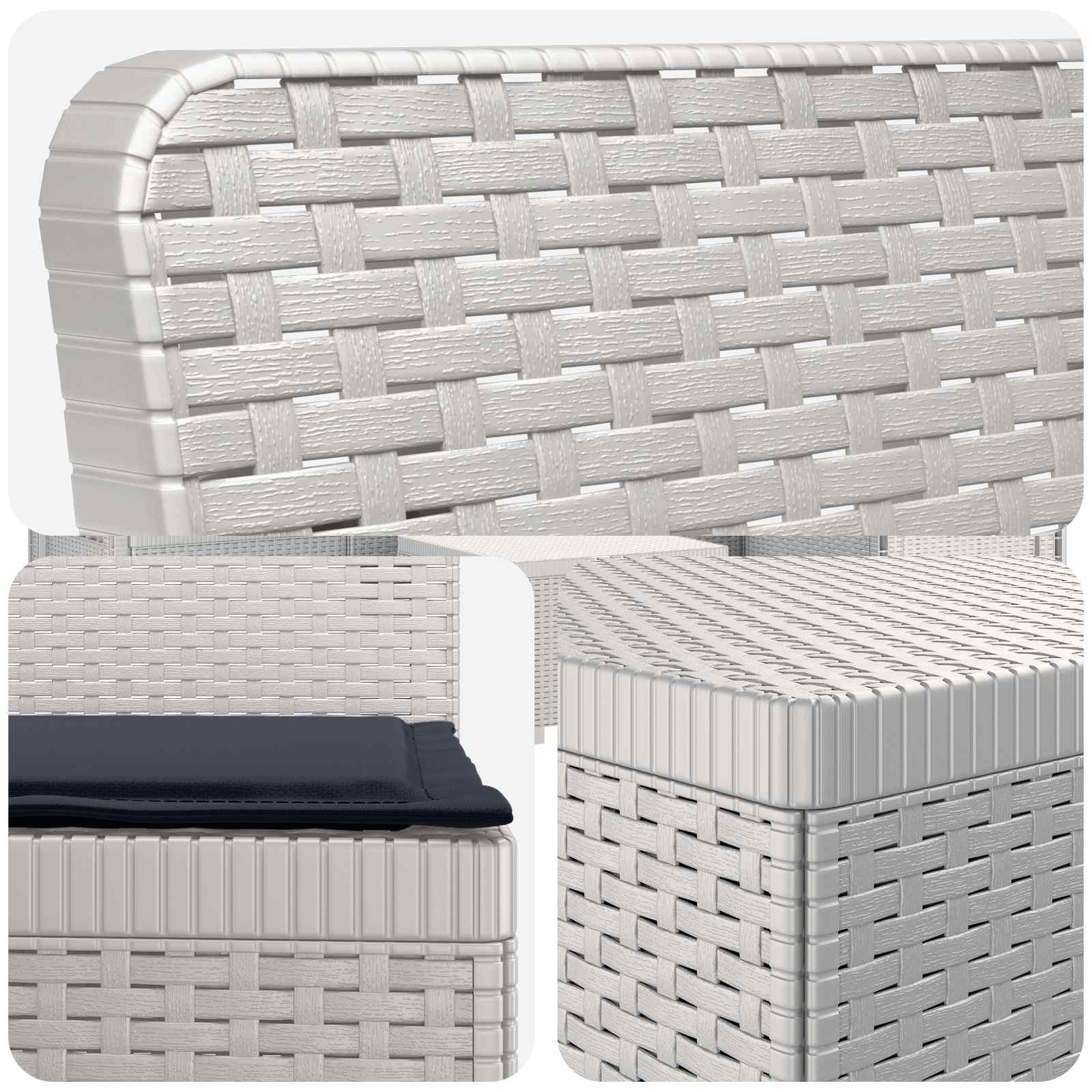 Divano da Giardino a 4 Posti con Cuscini in Stile Rattan PP