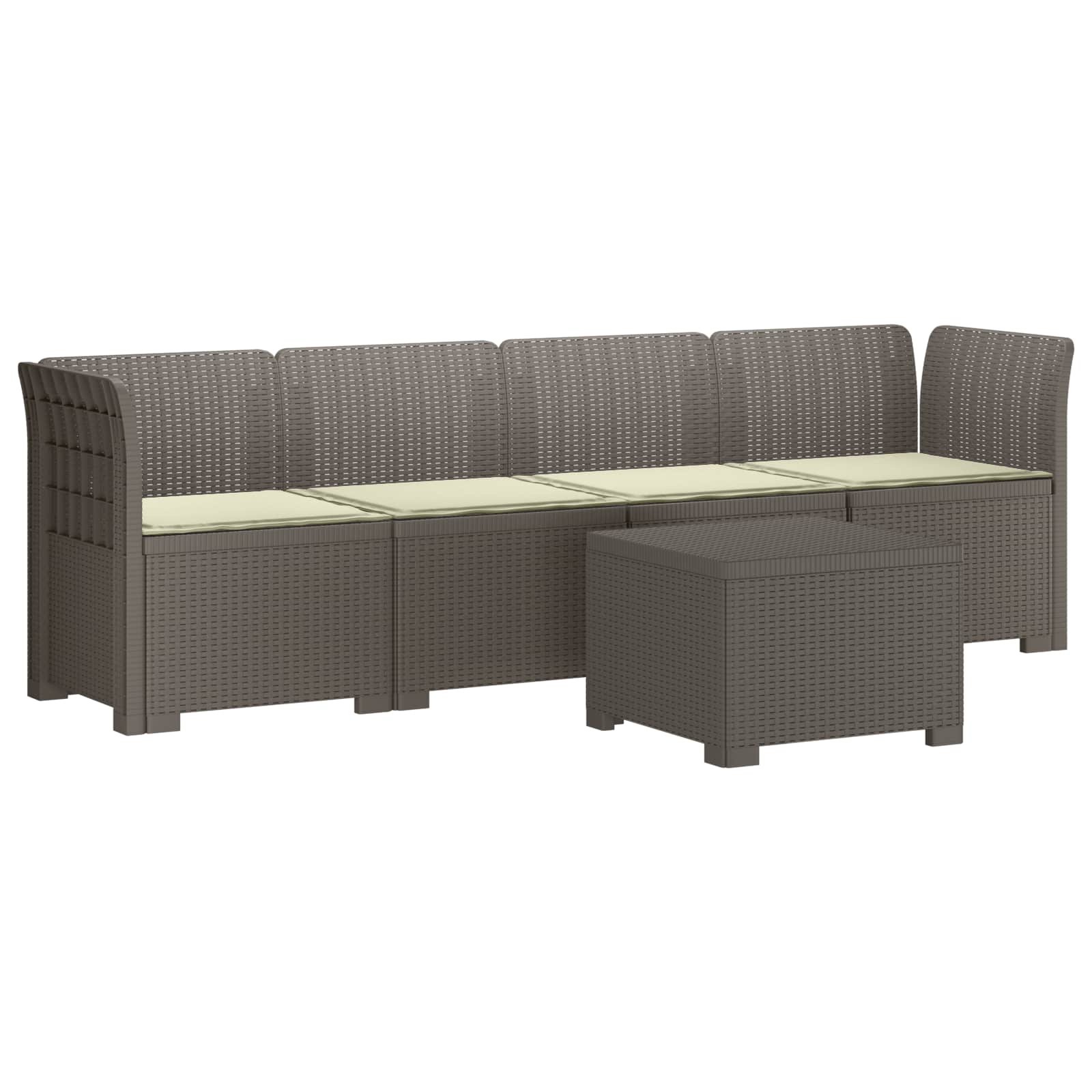 Divano da Giardino a 4 Posti con Cuscini in Stile Rattan PP
