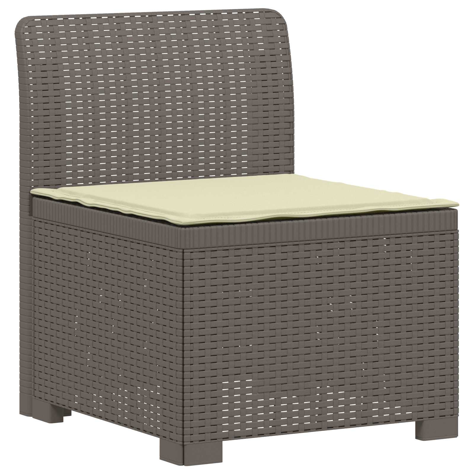 Divano da Giardino a 4 Posti con Cuscini in Stile Rattan PP