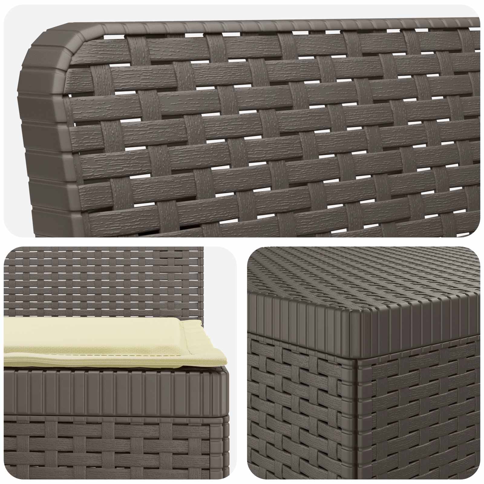Divano da Giardino a 4 Posti con Cuscini in Stile Rattan PP