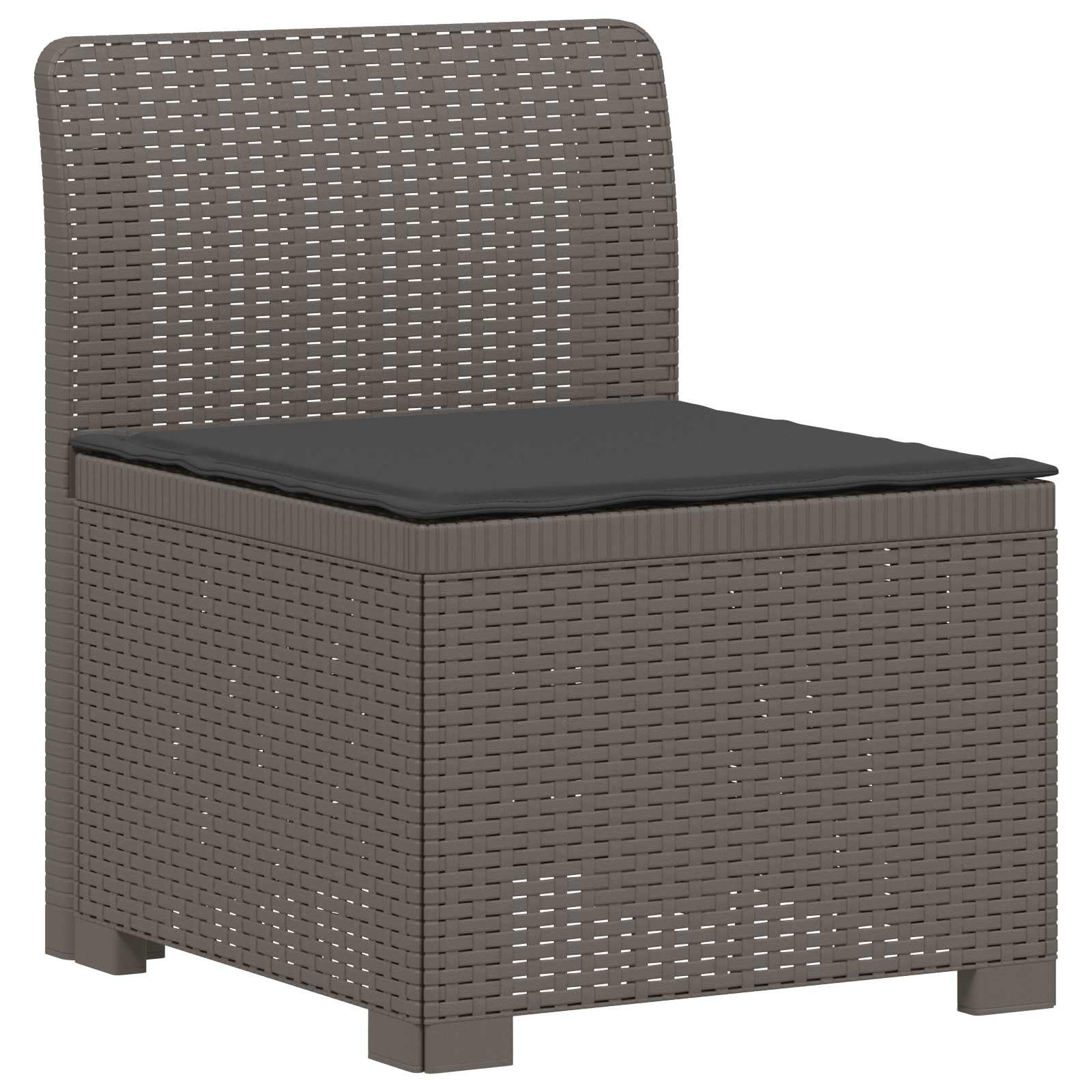 Divano da Giardino a 4 Posti con Cuscini in Stile Rattan PP