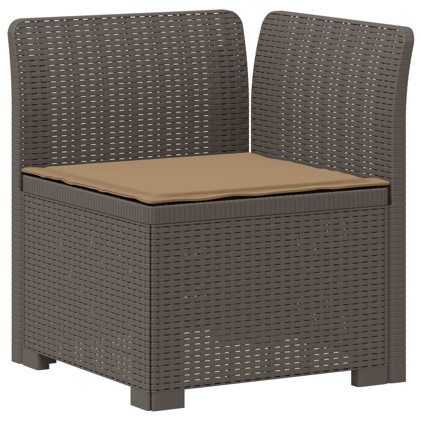 Divano da Giardino a 4 Posti con Cuscini in Stile Rattan PP