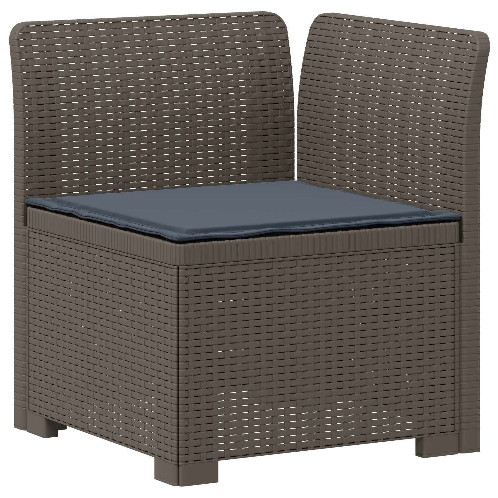 Divano da Giardino a 4 Posti con Cuscini in Stile Rattan PP