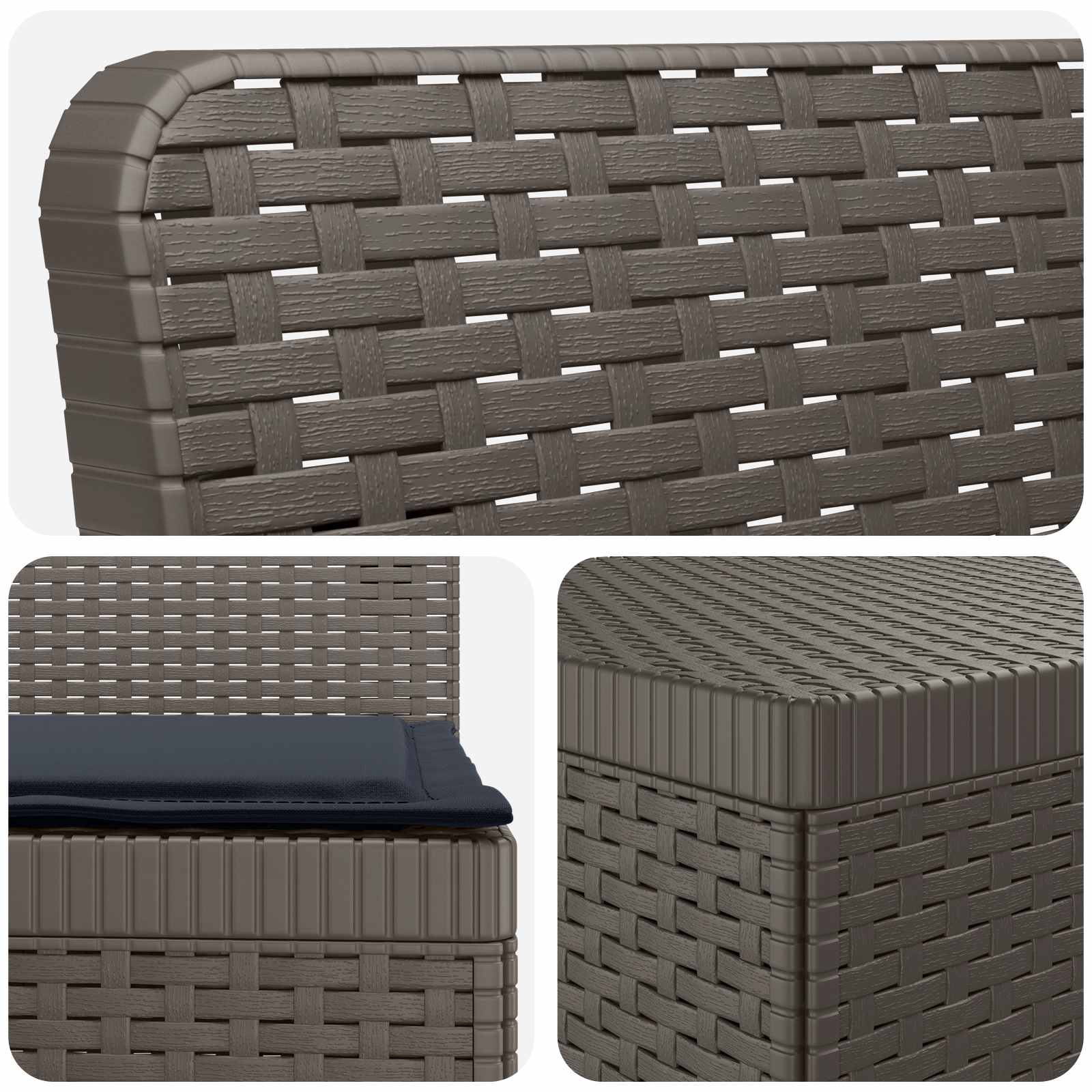 Divano da Giardino a 4 Posti con Cuscini in Stile Rattan PP
