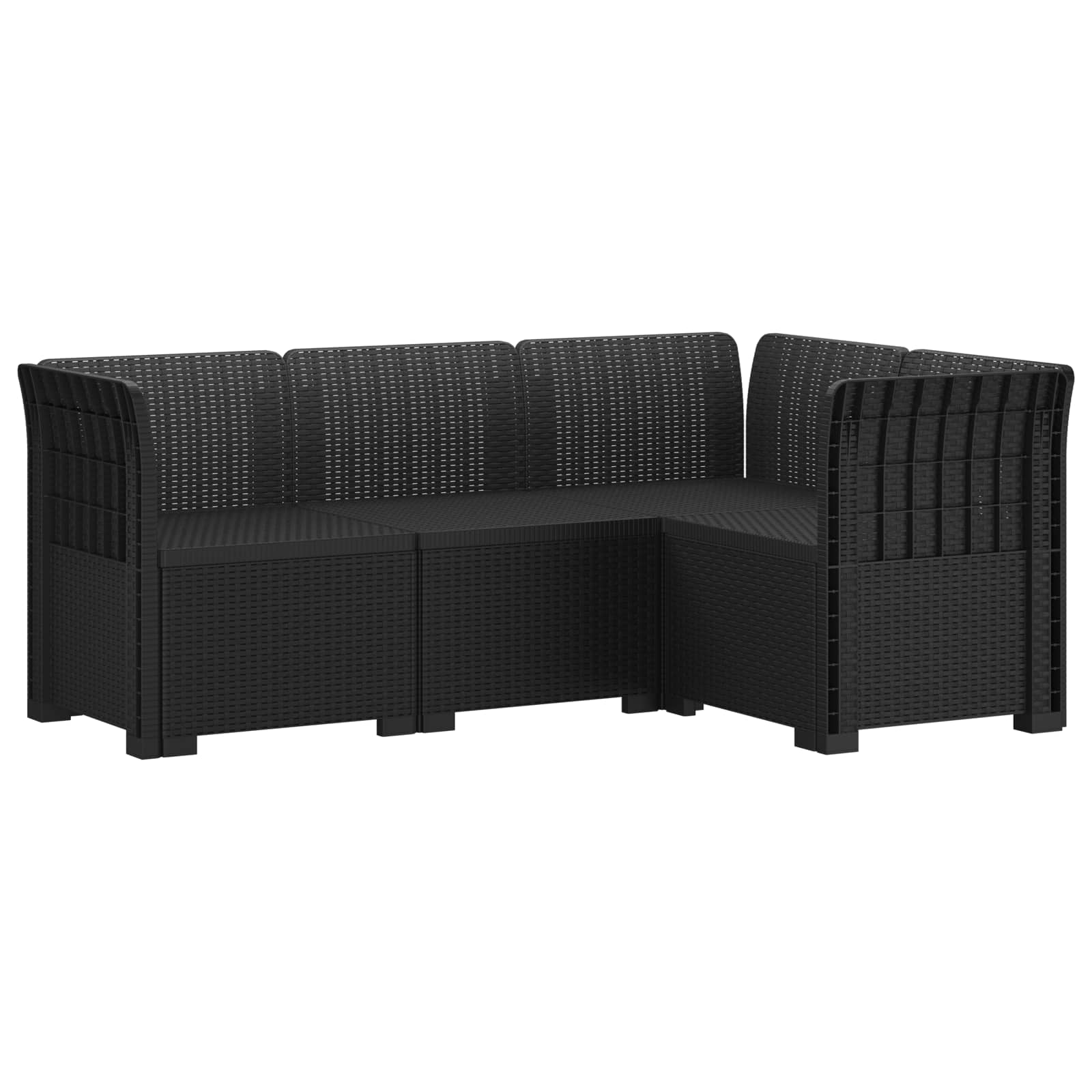 Divano da Giardino 4 Posti Aspetto Rattan PP Antracite
