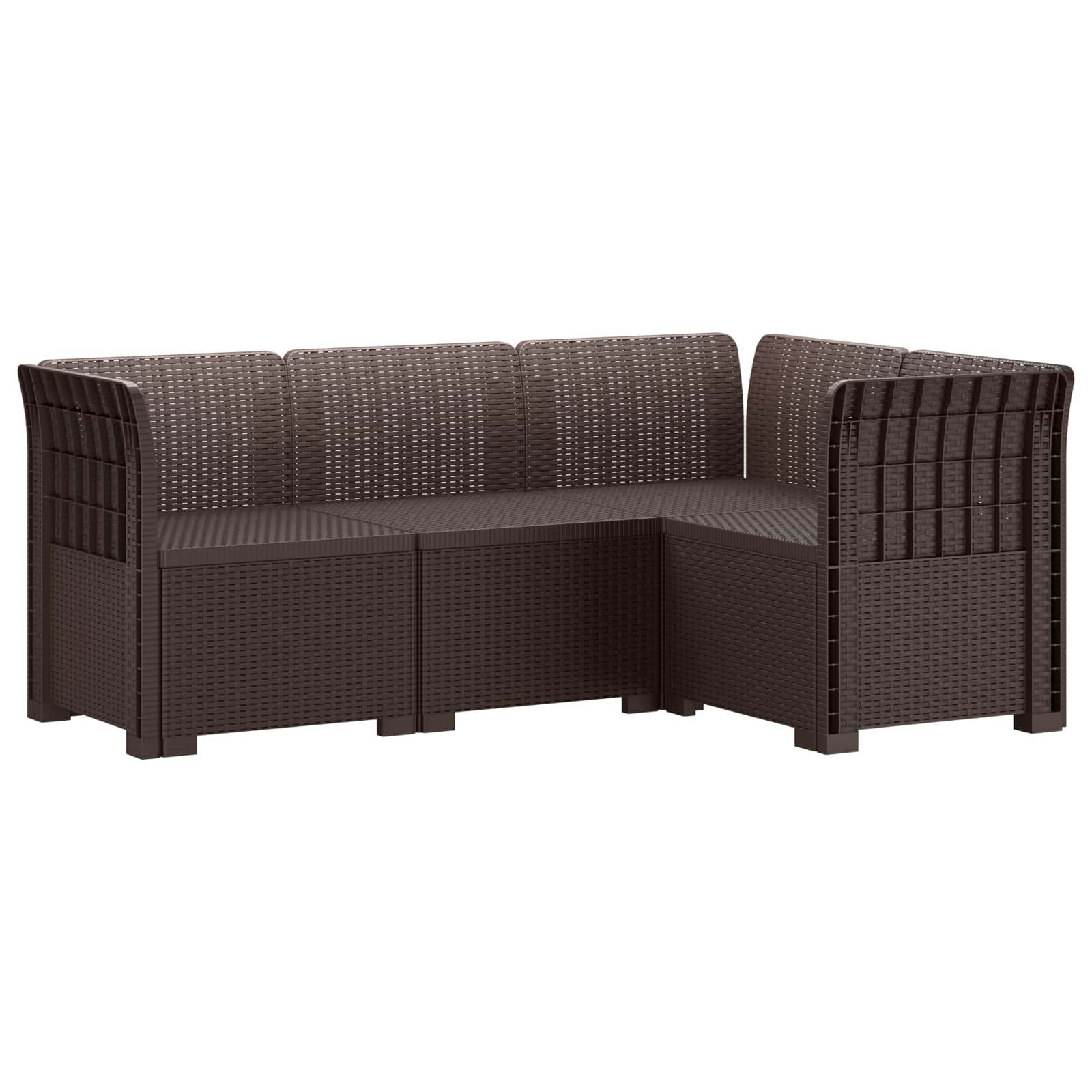 Divano da Giardino 4 Posti Aspetto Rattan PP Marrone