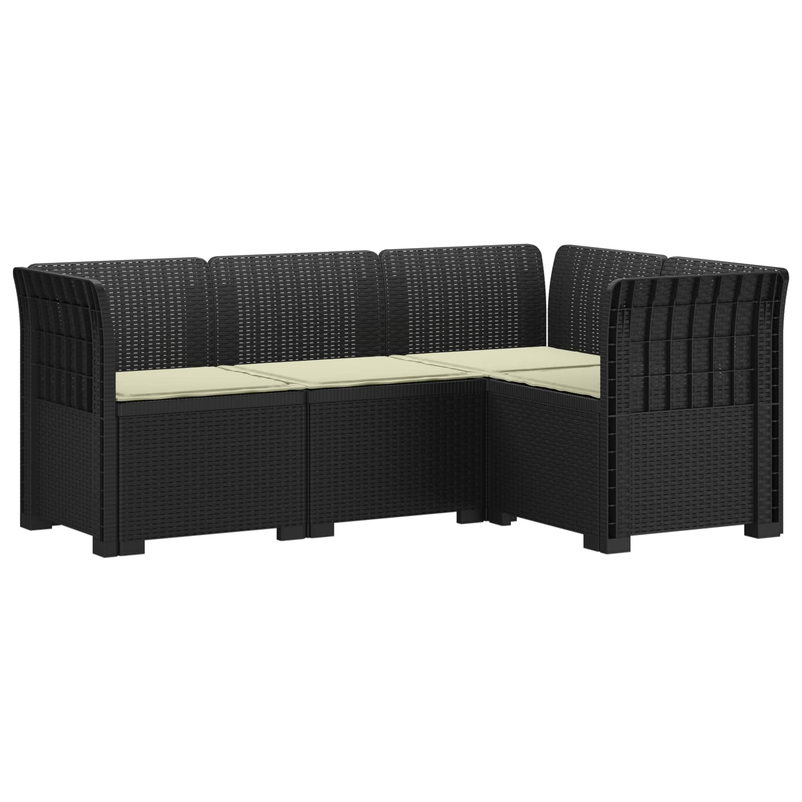 Divano da Giardino 4 Posti con Cuscini Aspetto Rattan PP