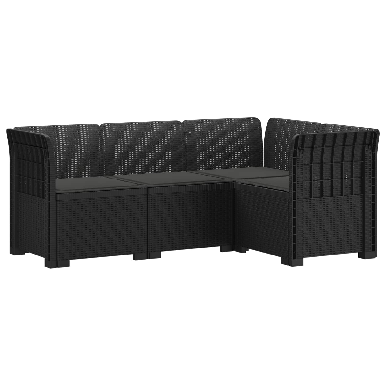 Divano da Giardino 4 Posti con Cuscini Aspetto Rattan PP