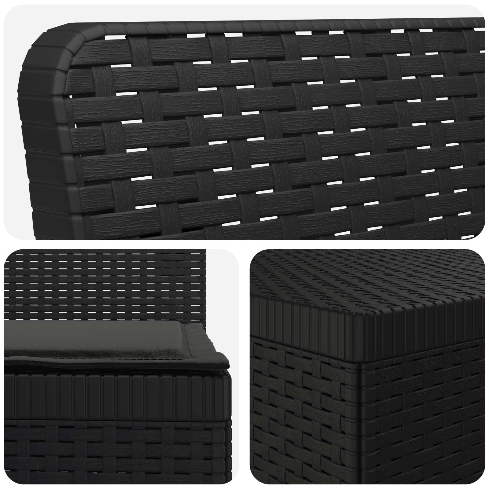 Divano da Giardino 4 Posti con Cuscini Aspetto Rattan PP