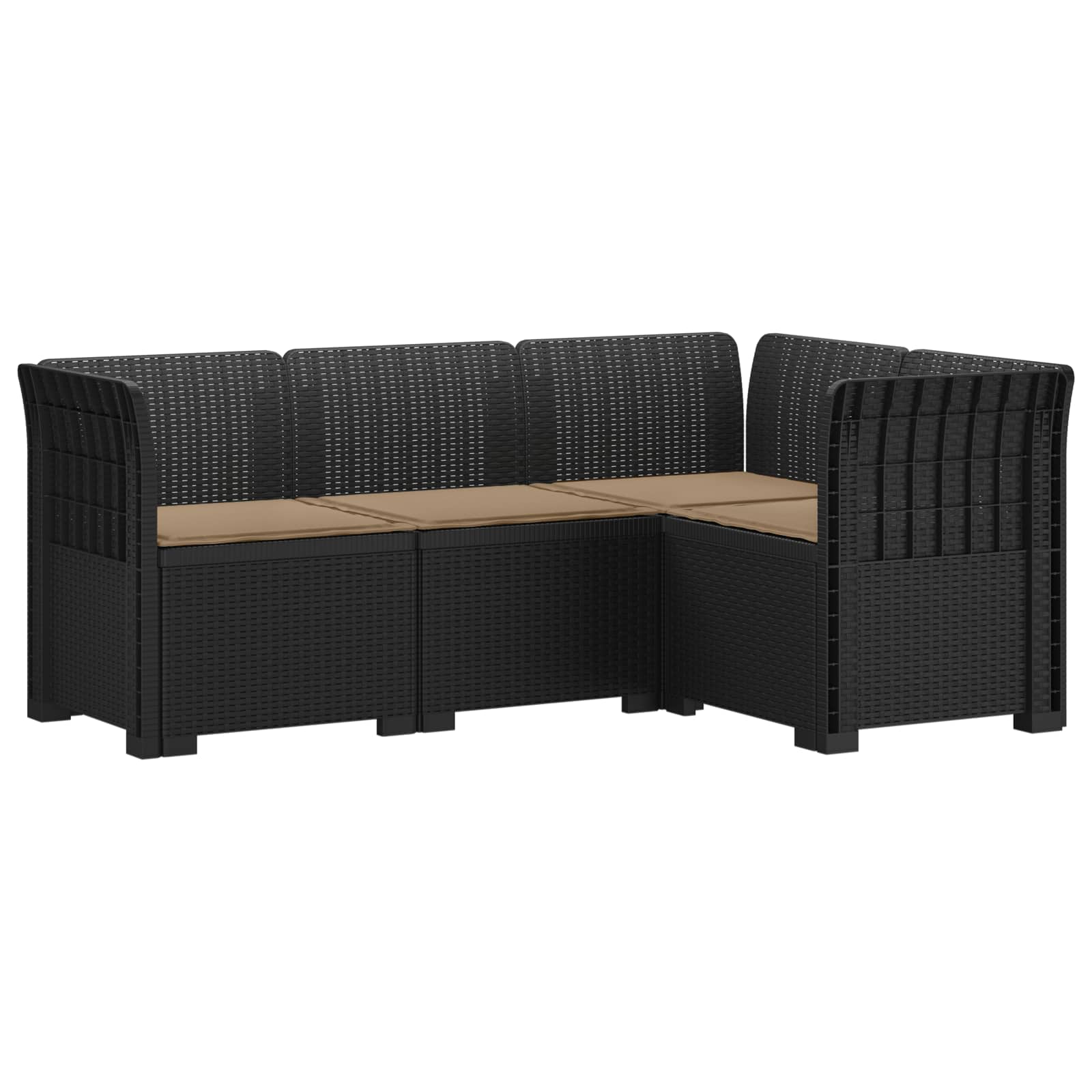 Divano da Giardino 4 Posti con Cuscini Aspetto Rattan PP