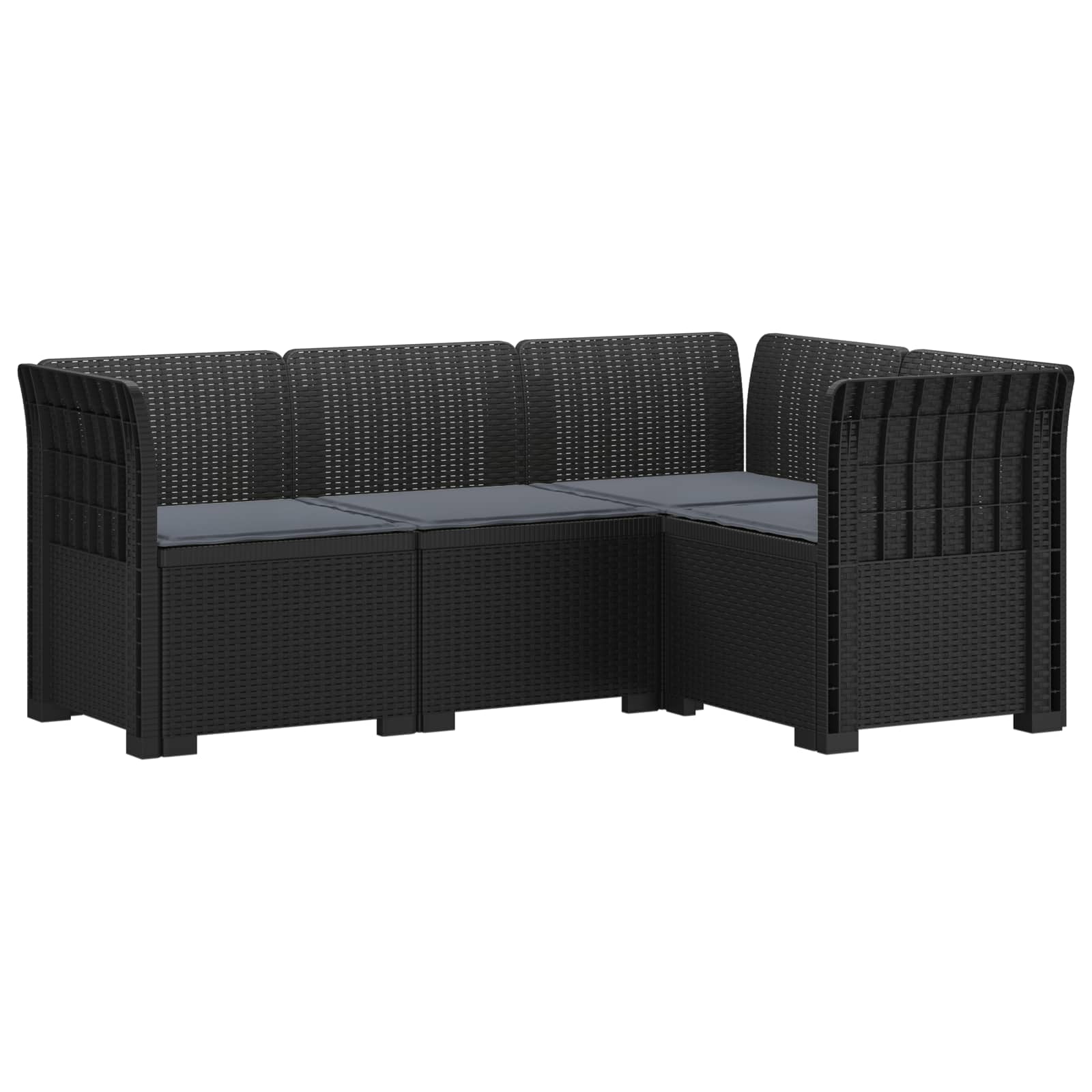 Divano da Giardino 4 Posti con Cuscini Aspetto Rattan PP