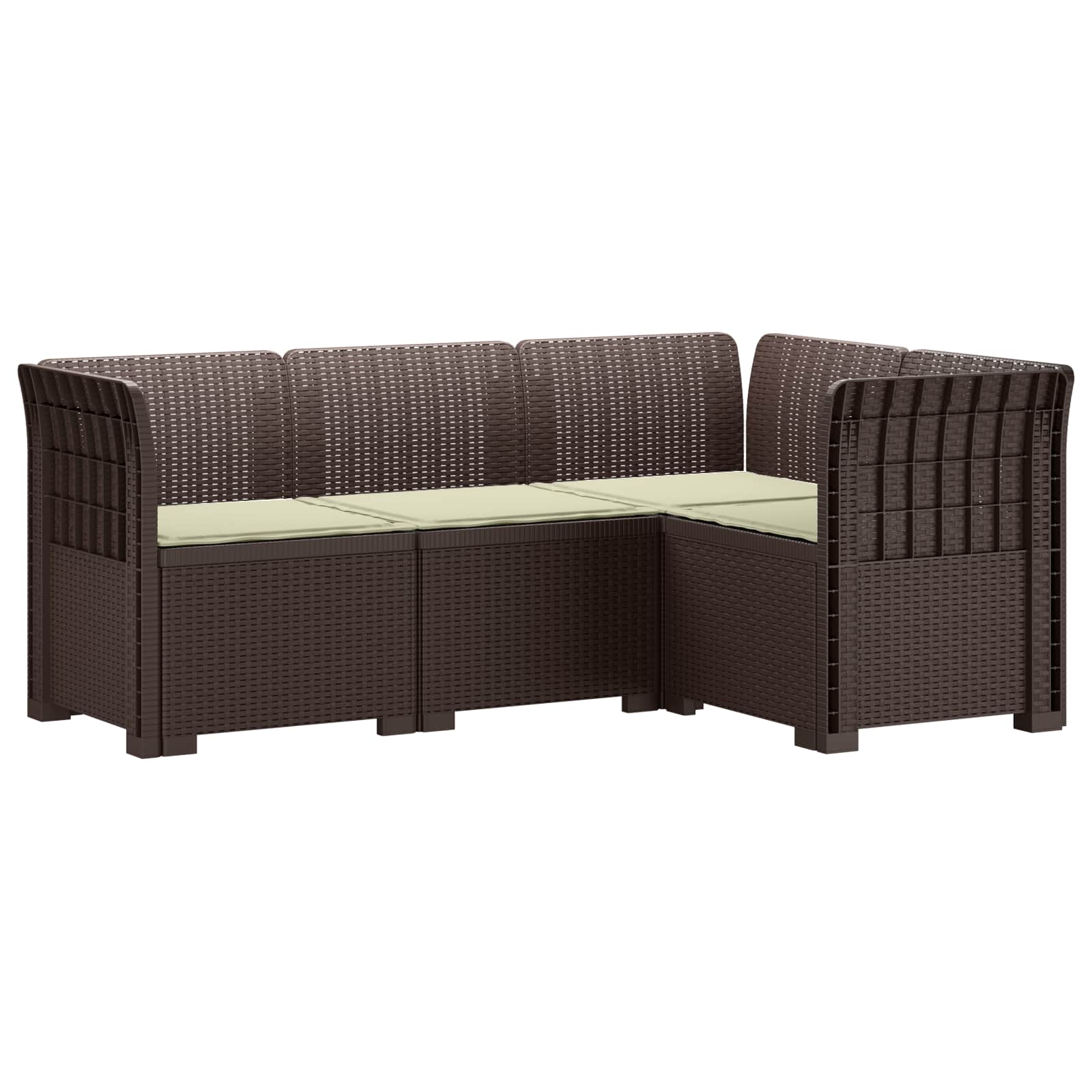 Divano da Giardino 4 Posti con Cuscini Aspetto Rattan PP