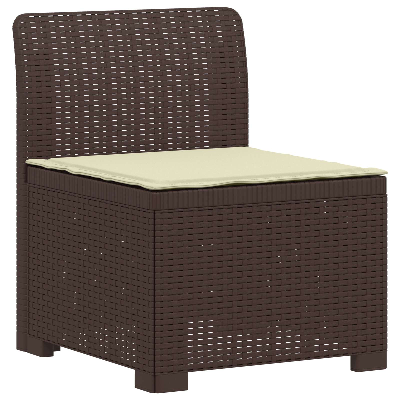 Divano da Giardino 4 Posti con Cuscini Aspetto Rattan PP