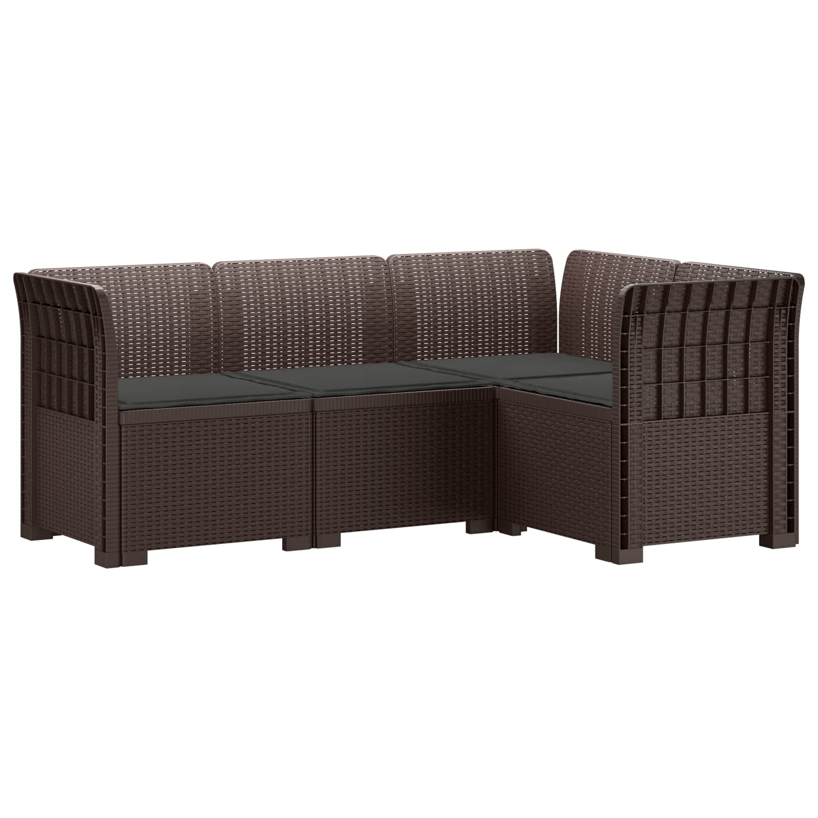 Divano da Giardino 4 Posti con Cuscini Aspetto Rattan PP