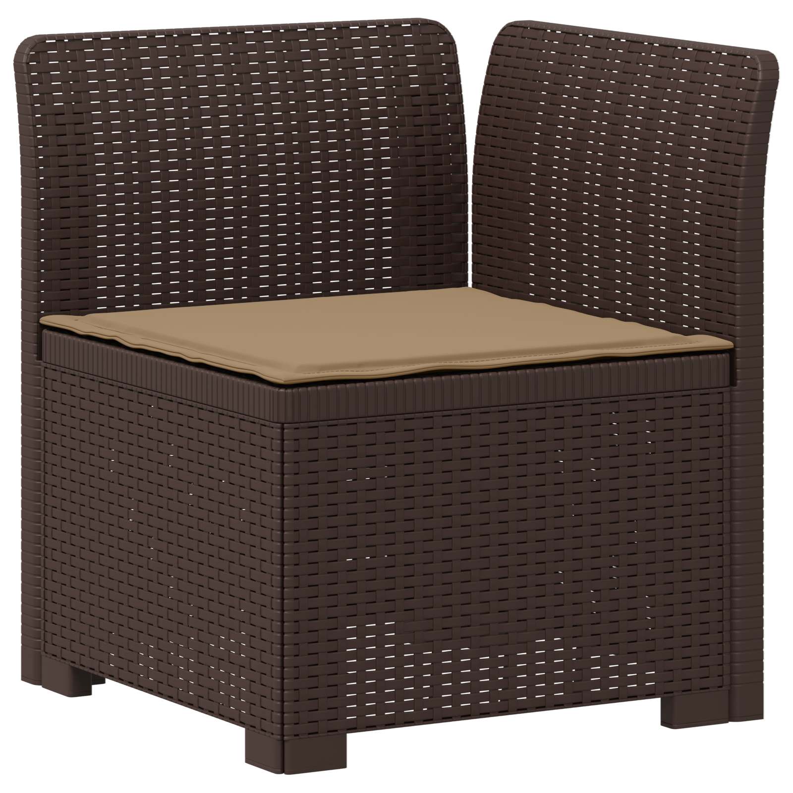 Divano da Giardino 4 Posti con Cuscini Aspetto Rattan PP