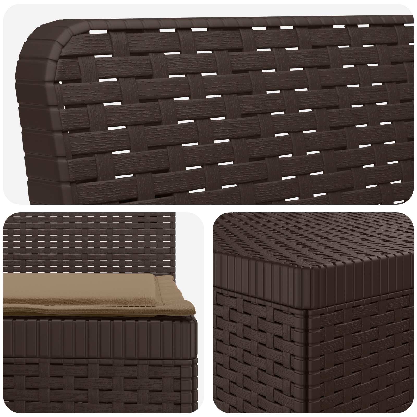 Divano da Giardino 4 Posti con Cuscini Aspetto Rattan PP